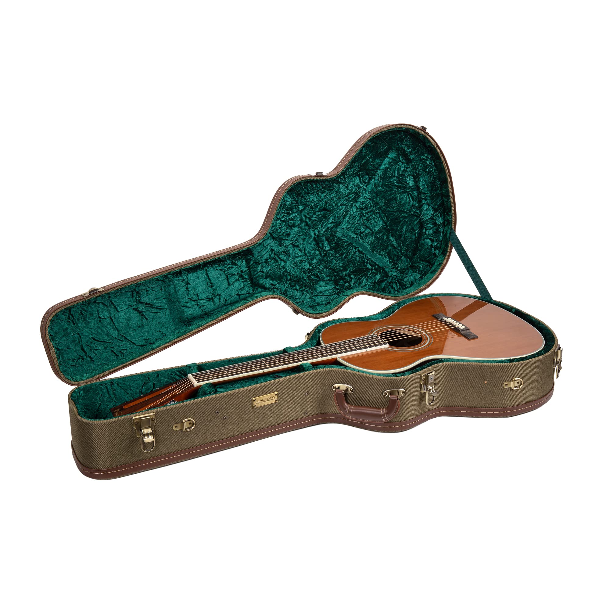 Crossrock Wood Case Fits 12 Frets 000/Om Style Acoustic Guitar With Removable Shoulder Straps Green (Crw700 00012Gn)
