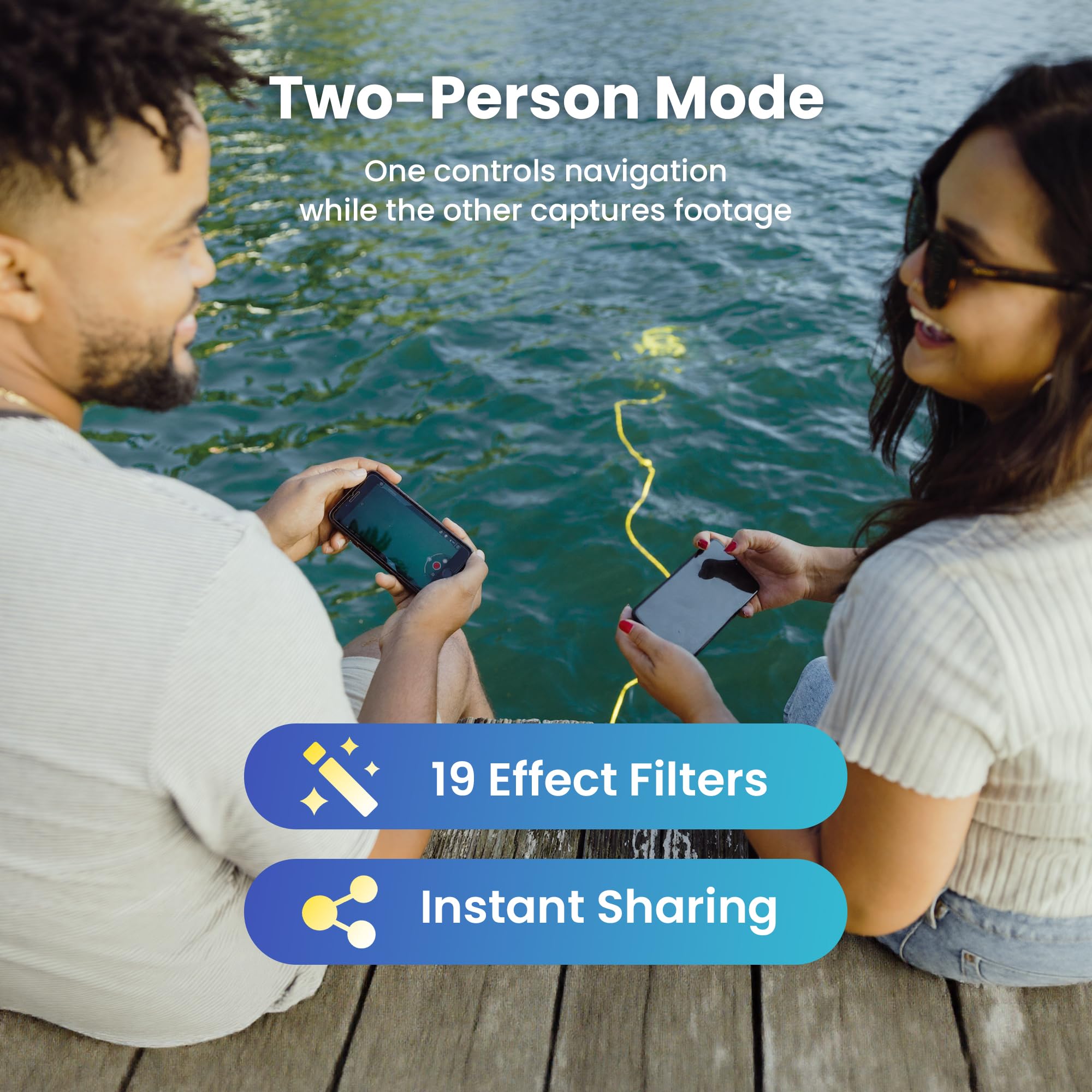 Chasing Dory Underwater Drone - Palm-Sized 1080P Full Hd Underwater Drone With Camera For Real Time Viewing, App Remote Control