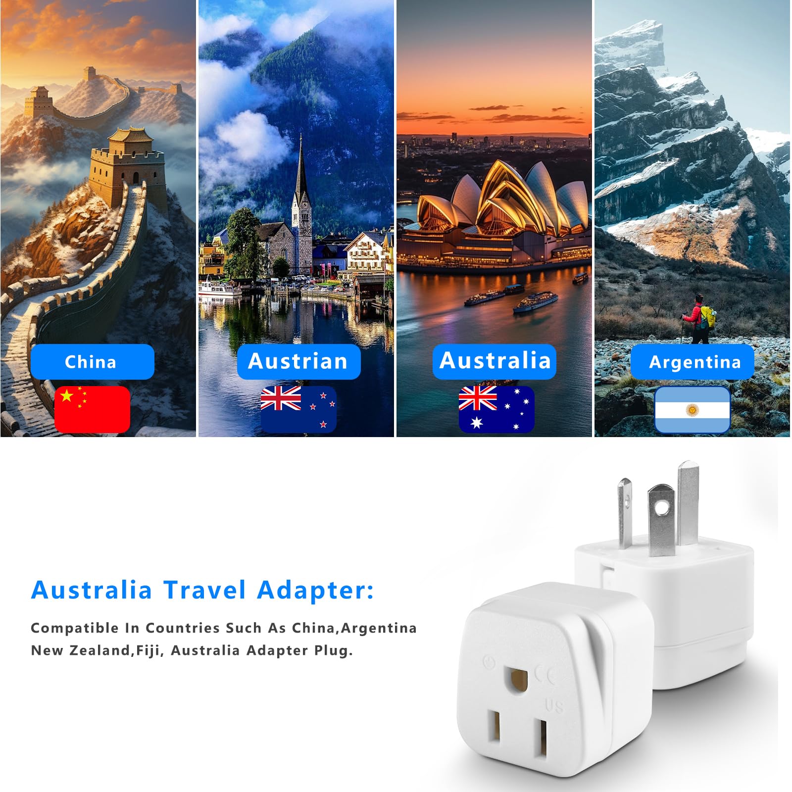 New Zealand Power Adapter Usa To Australia Plug Adapter Australia Travel Adapter Us To Argentina Australian,China,Type I Plug Ad