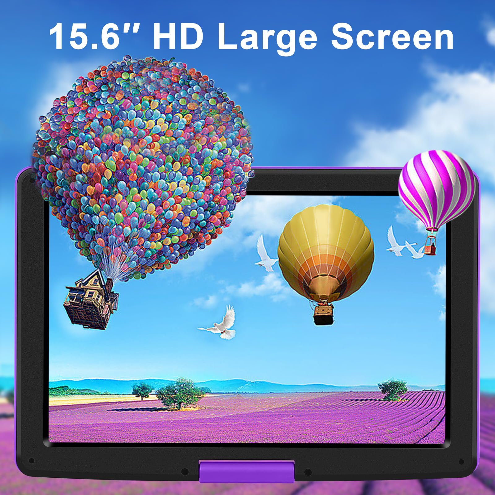 ???????????? 17.9'' Portable Dvd Player With 15.6'' Large Swivel Screen, 6 Hours Battery Dvd Player Portable With Car Charger An