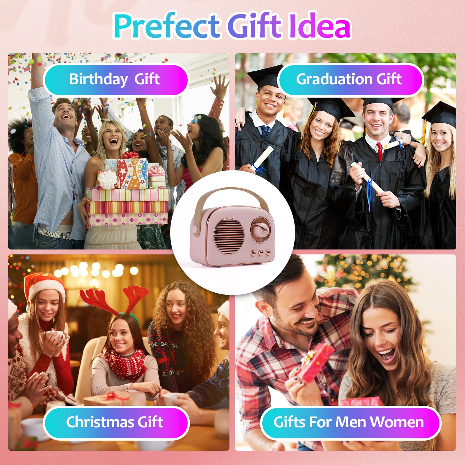 Retro Bluetooth Speaker,Vintage Gifts For Men And Women,Room Decor,Portable Small Fm Radio Wireless Bluetooth Speaker,Cute Style