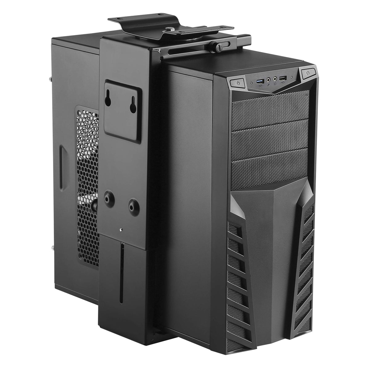 Humancentric Adjustable Under Desk Pc Mount And Cpu Holder Wall Mount, Pc Mount Under Desk Computer Mount That Fits Most Pc Or C