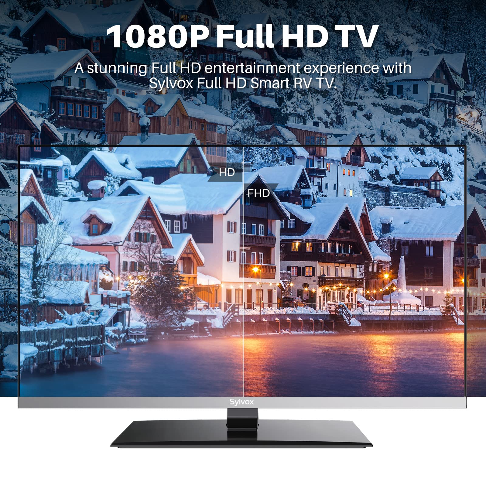 Sylvox Smart Rv Tv, 32 Inch Tvs With Dvd Player Built-In, 12 Volt For Rv Camper 1080P Fhd, Google Smart Free Download Apps, Supp