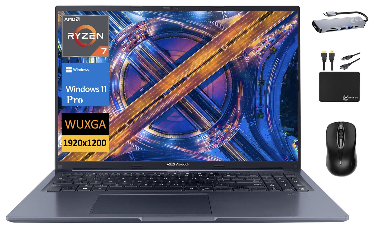 Asus Vivobook 16 Laptop 2024 Business, 16    Wuxga Ips Widescreen, 8 Core Amd Ryzen 7 5800Hs, 40Gb Ram, 2Tb Pcie Ssd, Amd Radeon