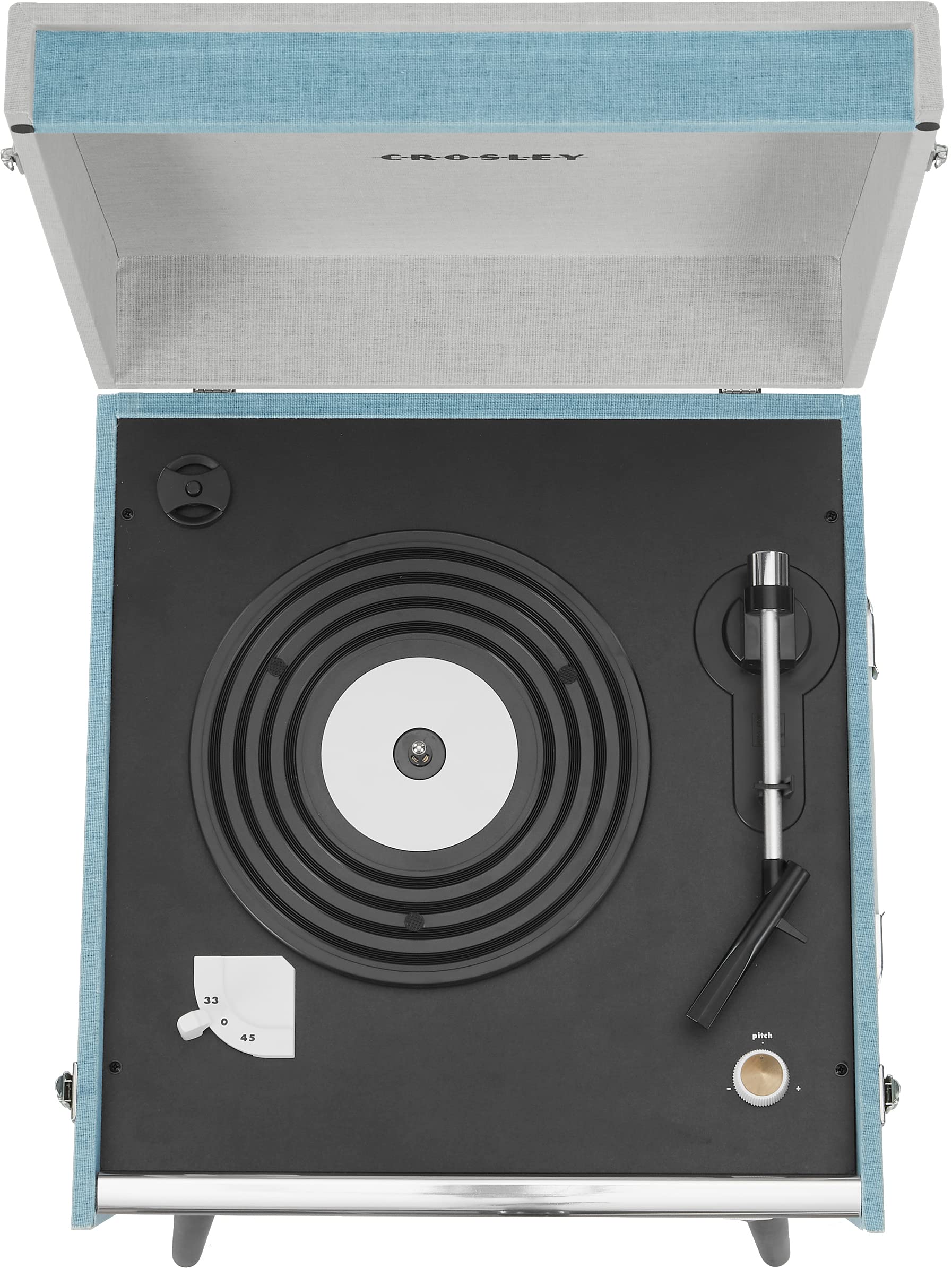 Crosley Cr6233F-Tn Dansette Bermuda Bluetooth In/Out Portable Vinyl Record Player Turntable With Aux-In, Tourmaline