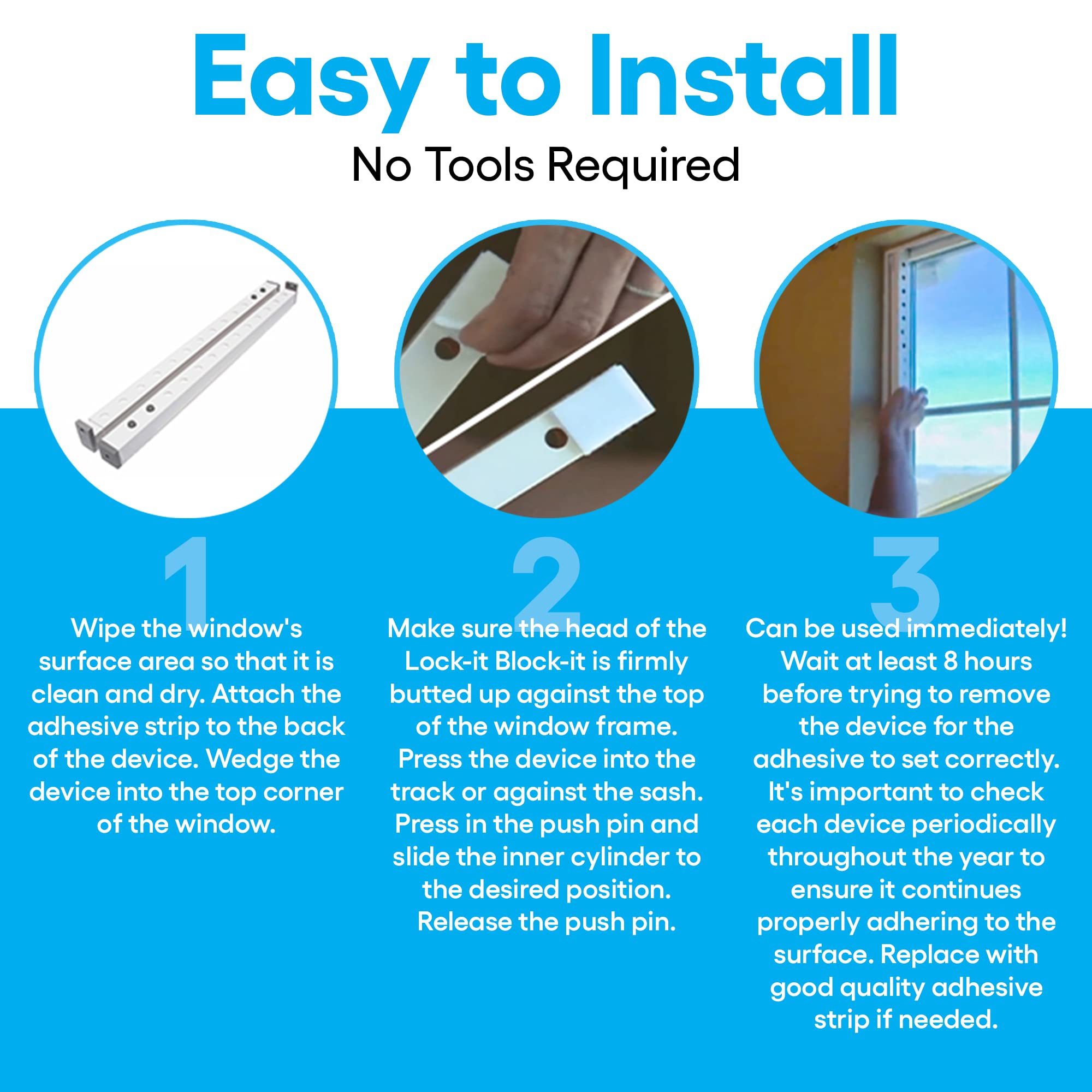 The Lock It Block It King Size   (2 Devices) Home Security Adjustable Window Security Bars/Window Lock Bar, Security Bar For Sli