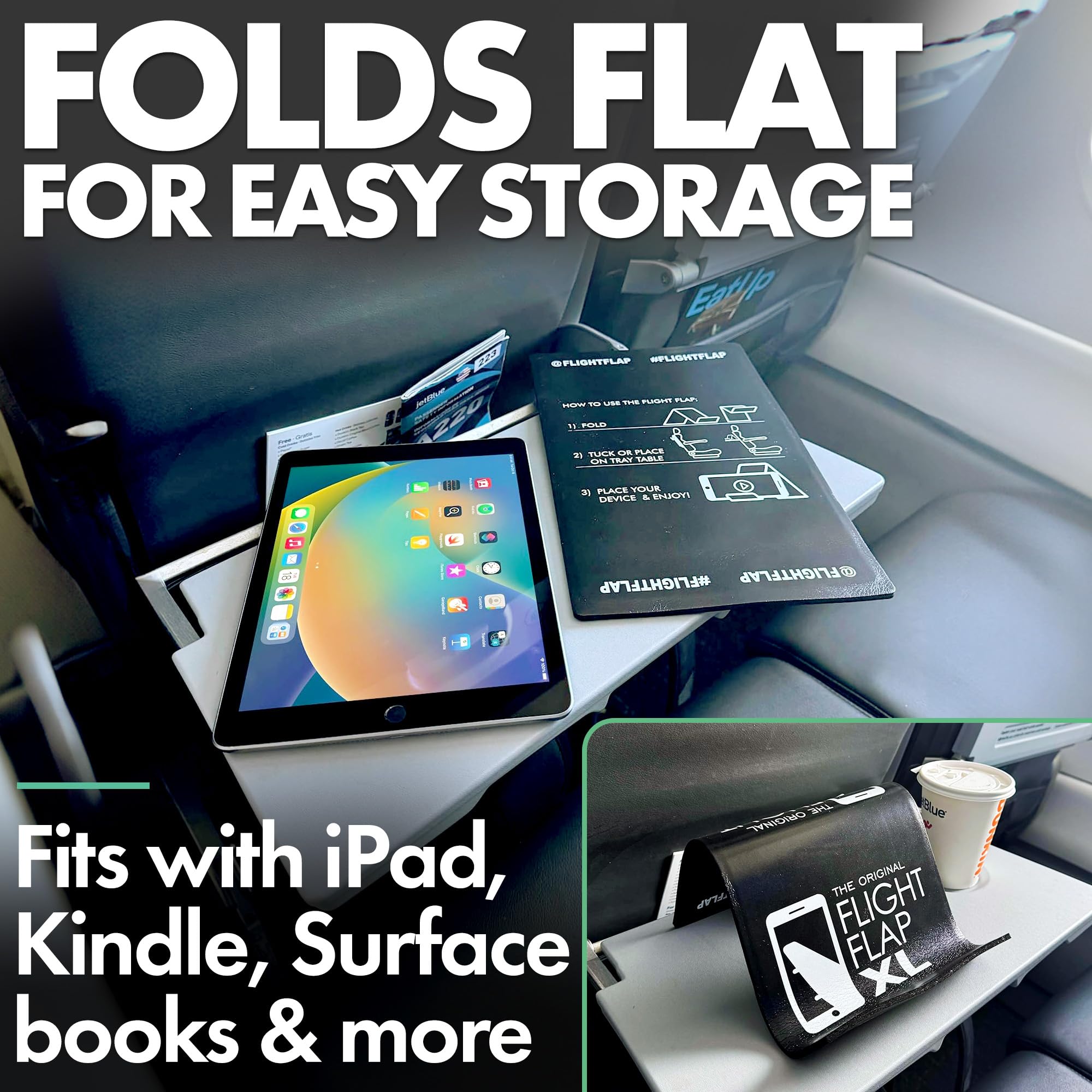 Flight Flap Ipad Stand Holder Airplane Travel Essential   Extra Large 12X7    Flexible Plane Phone And Tablet Stand Holder For K