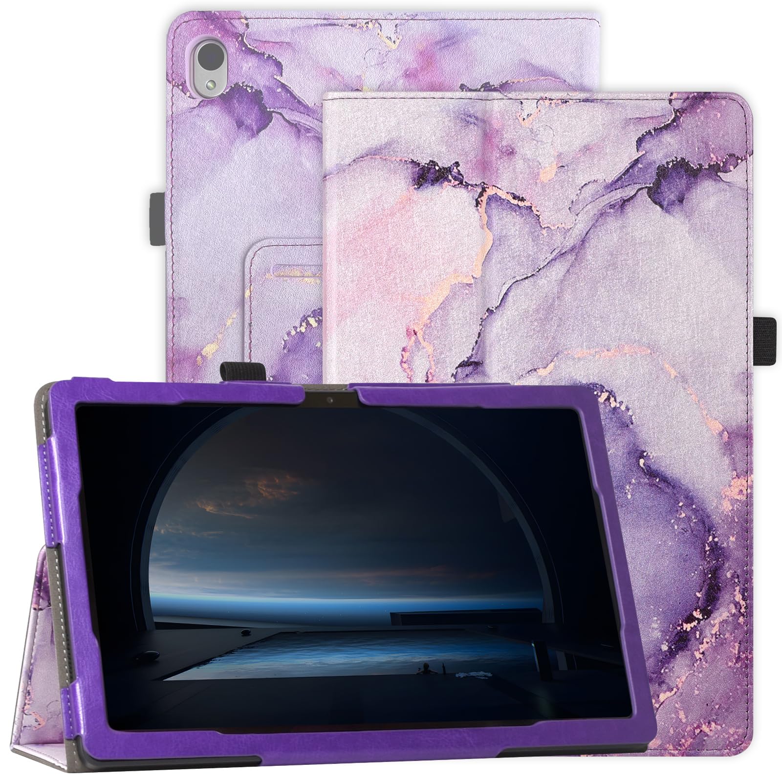 Caweet Case For Onn. 10.1 Inch Tablet Gen 4 (2024 Model: 100135925)   Premium Leather Folio Protective Stand Cover With Magnetic