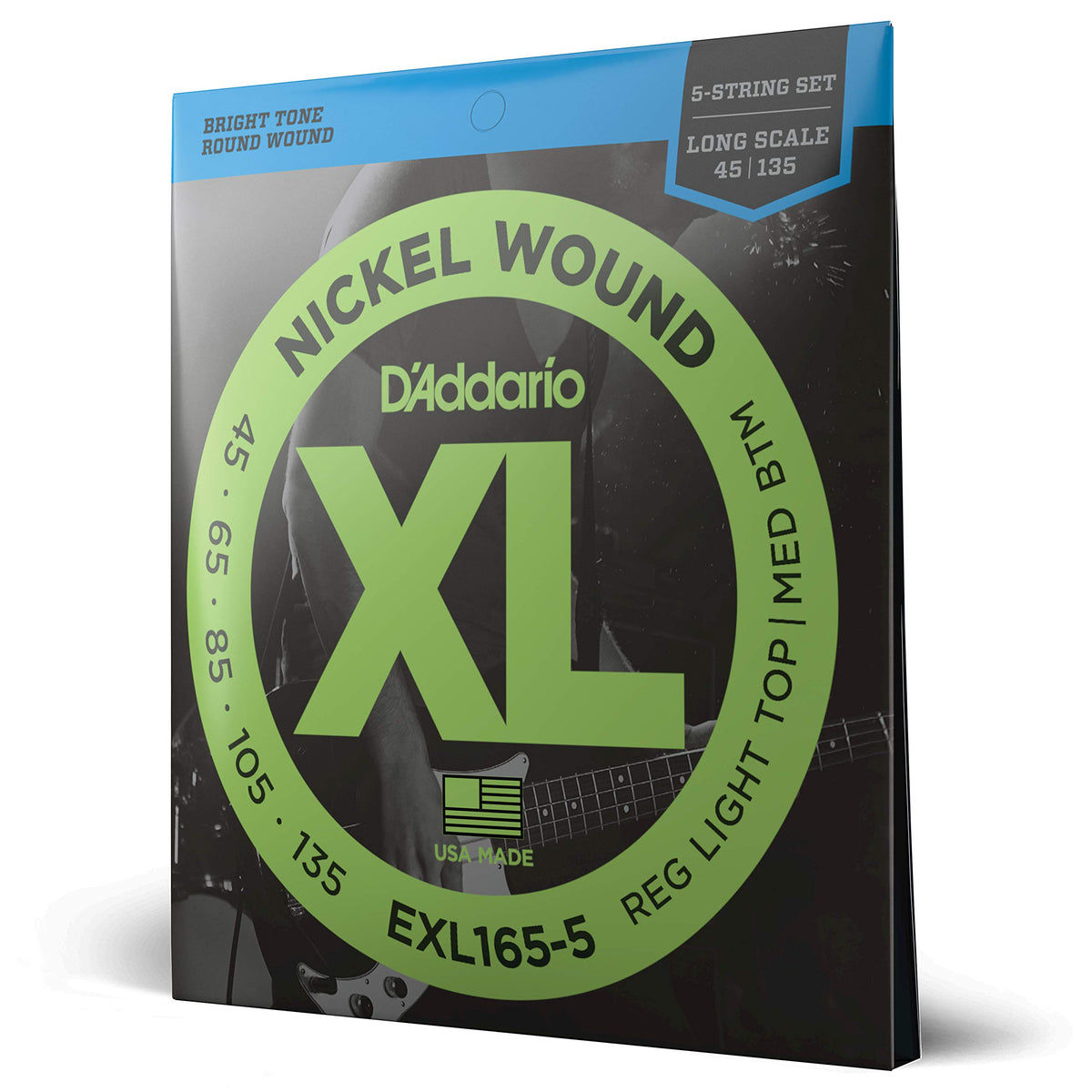 Daddario Bass Guitar Strings   Xl Nickel Bass Strings   Exl165 5   Perfect Intonation, Feel, Durability   For 4 String Bass Guit