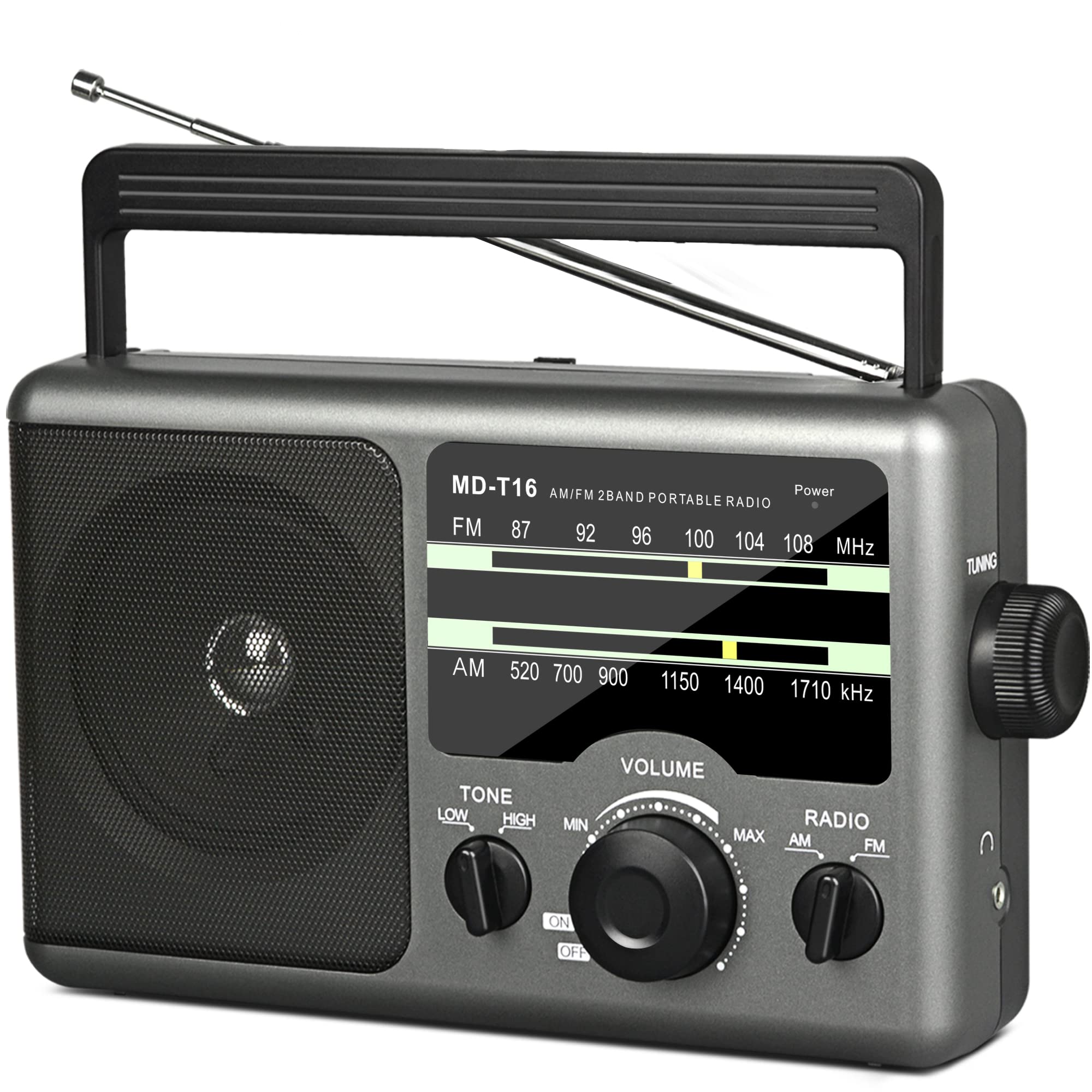 Am Fm Portable Radio Battery Operated Radio By 4X D Cell Batteries Or Ac Power Transistor Radio With And Big Speaker, Standard E