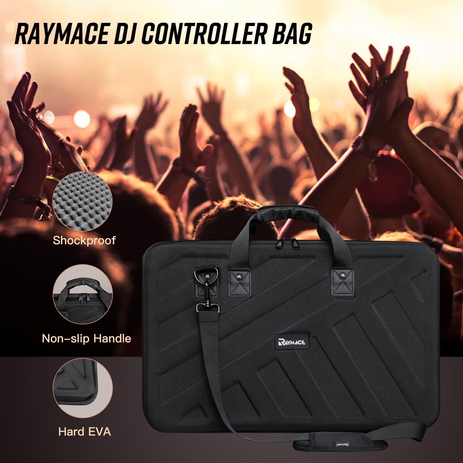 Raymace Hard Eva Dj Controller Case,Storage Case Fits Pioneer Ddj 1000,1000Srt,Protective Travel Storage Bag(28.7X 16.3 X 5.5 In
