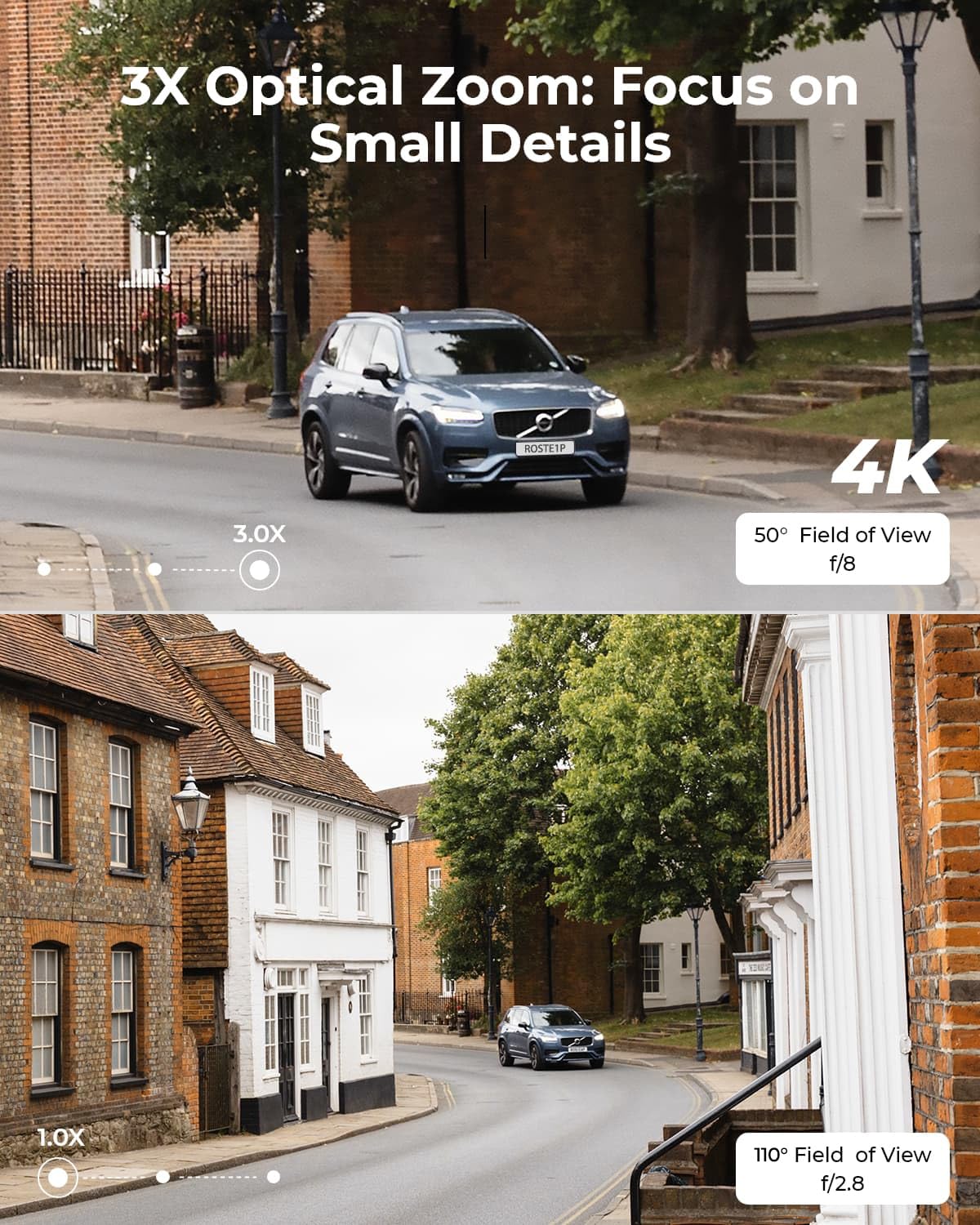 Reolink 4K Poe Security Ip Camera, Turret Camera Outdoor With 3X Optical Zoom, 2.8Mm 8Mm Lens, 110 Degree Wide View, 100Ft Color