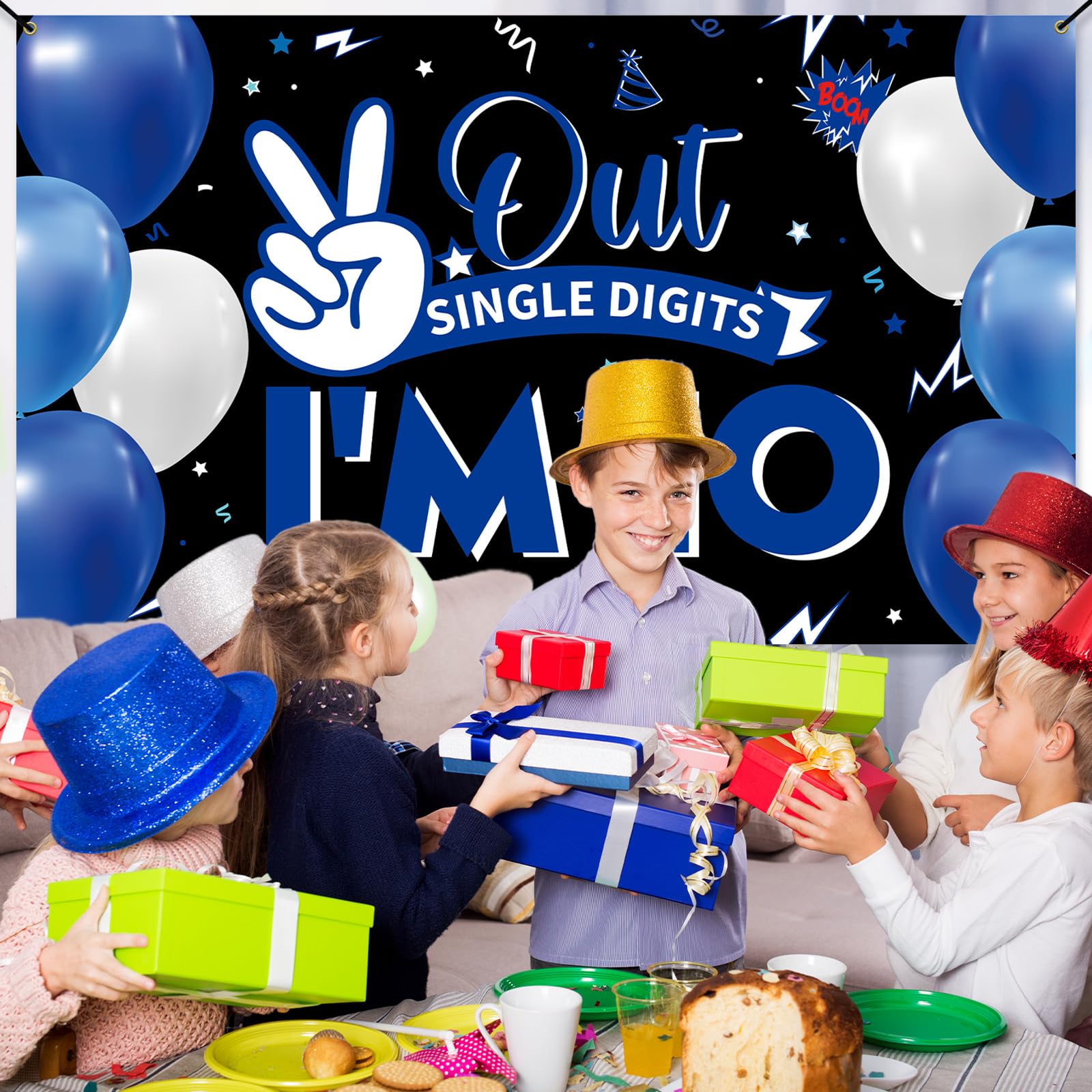 Happy 10Th Birthday Backdrop Banner, 10Th Birthday Decorations For Boys Girls, Funny Double Digits 10 Years Old Birthday Party P