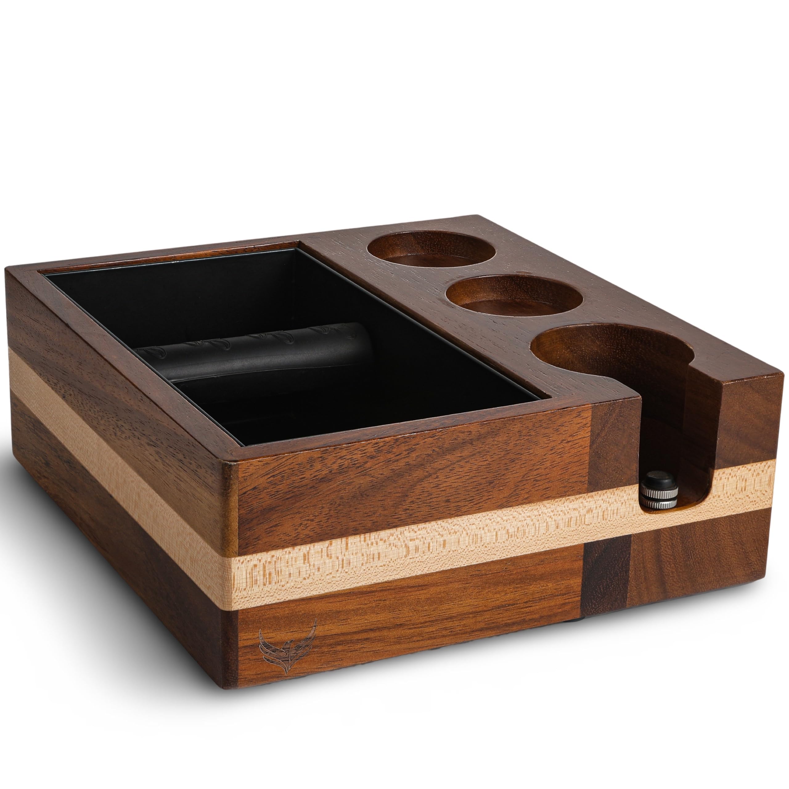 Knodos Espresso Knock Box With 54Mm Tamping Station For Breville Espresso Accessories Adjustable Portafilter Height, Detachable