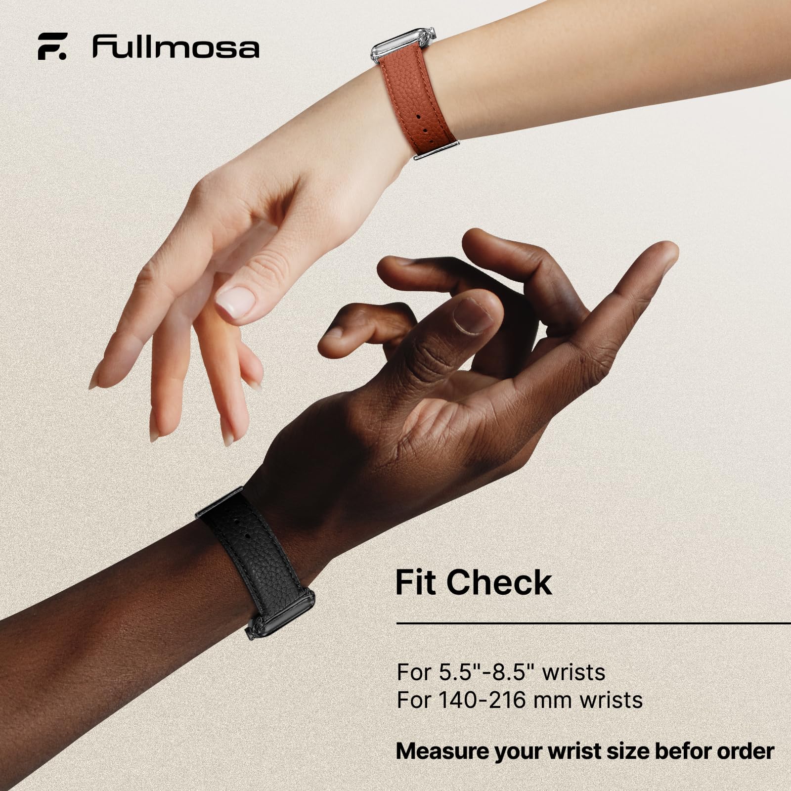Fullmosa Leather Bands Compatible With Apple Watch Band 42Mm 44Mm 45Mm, Dressy Chic Iwatch Strap With Case For Iwatch Series 9 8