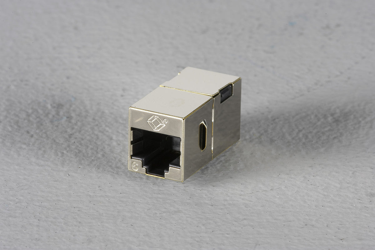 Cat6 Straight Through Coupler, Shielded,