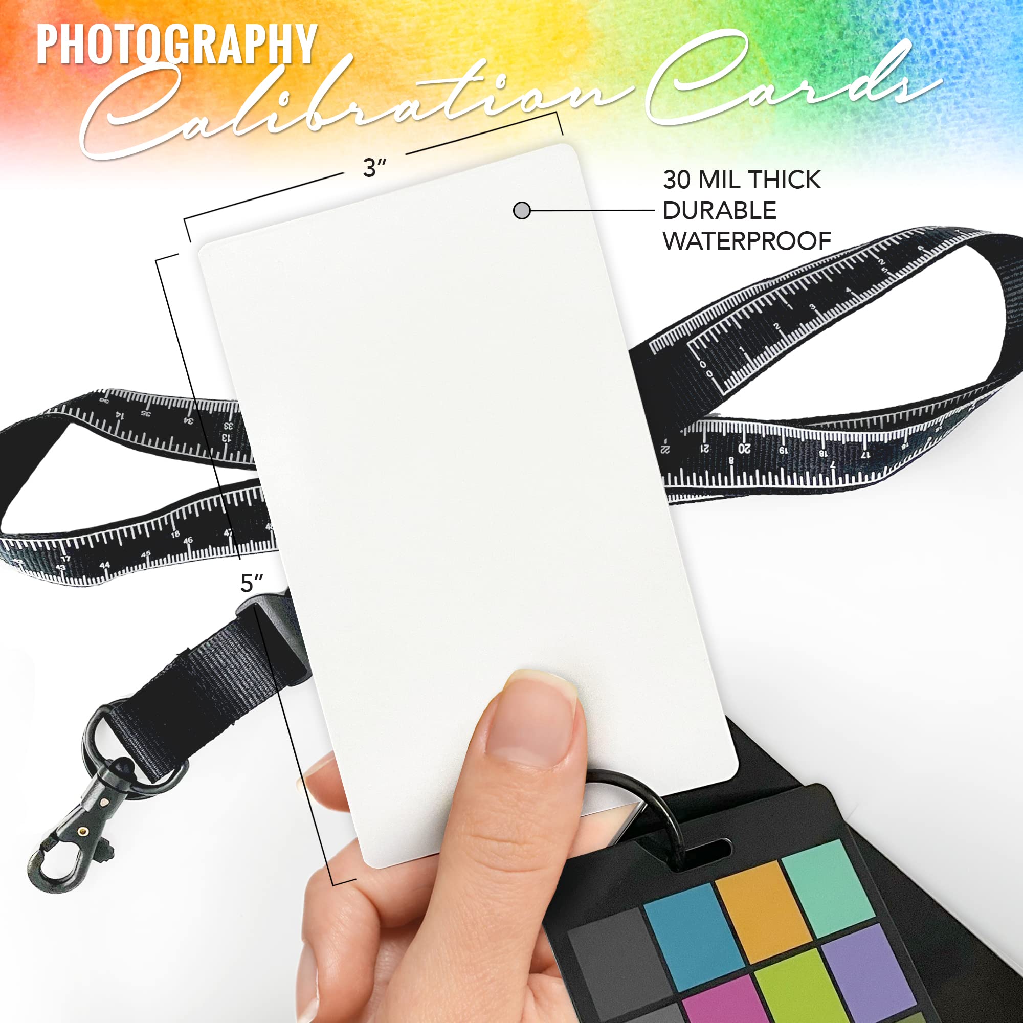 Camera Color Correction White Balance Card, 4In1 Color Correction Card Set By Pixiss, 18% Gray, Black, Matte, Premium Exposure C