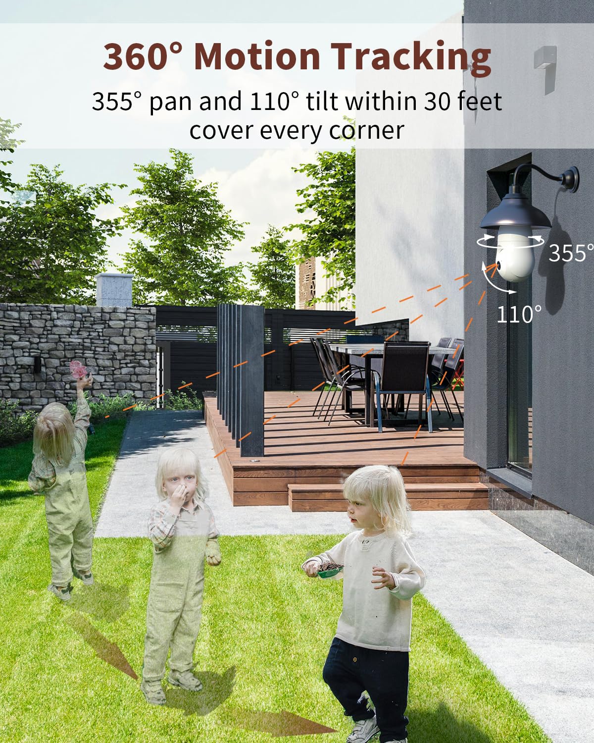 Armorcope 2K Light Bulb Security Camera 2.4Ghz,360 Motion Tracking Wireless Security Camera Outside,Full Color Night Vision Indo