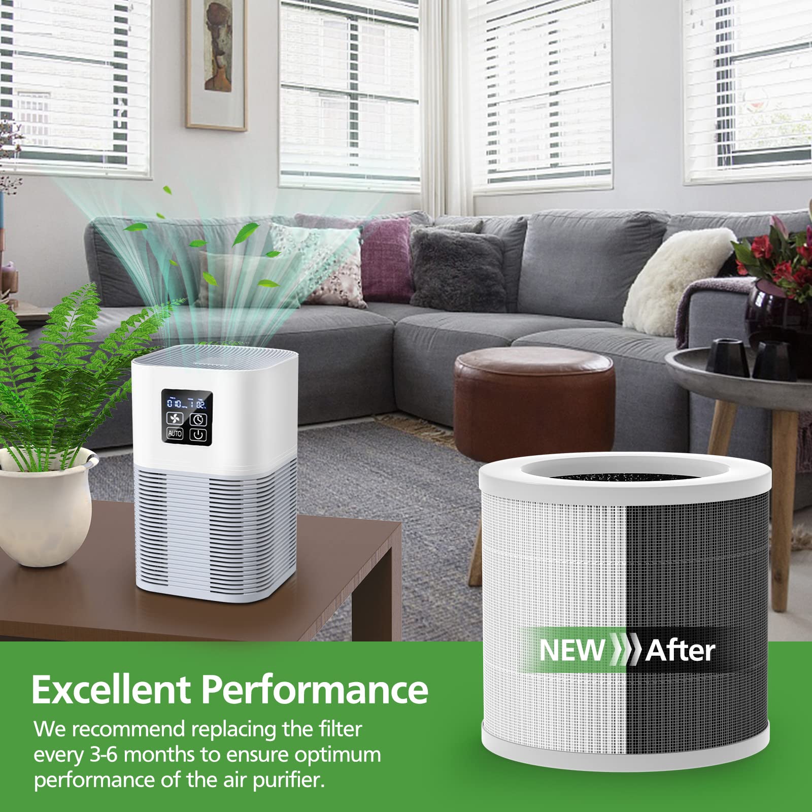 2 Pack A1 Replacement Filter Compatible With Vewior Air Purifier Hqsc 50, Hqkj 80, Ameifu Ap01W, Koios Hqkj 50 Air Pur Ifier, 3