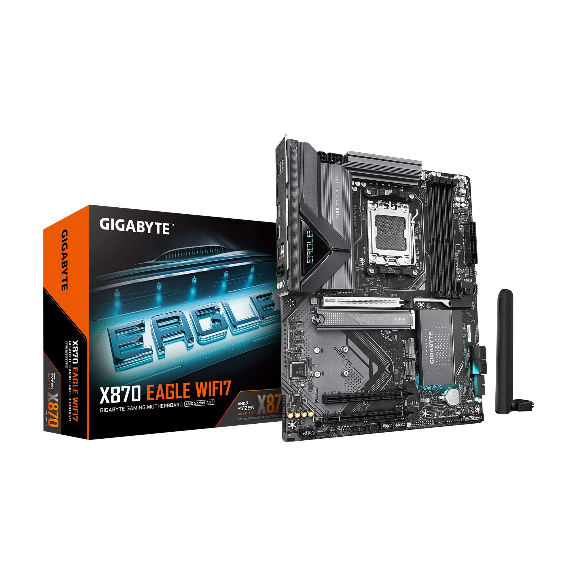 Gigabyte X870 Eagle Wifi7 Amd Am5 Lga 1718 Motherboard, Atx, Ddr5, 4X M.2, Pcie 5.0, Usb4, Wifi7, 2.5Gbe Lan, Ez Latch, 5 Year W