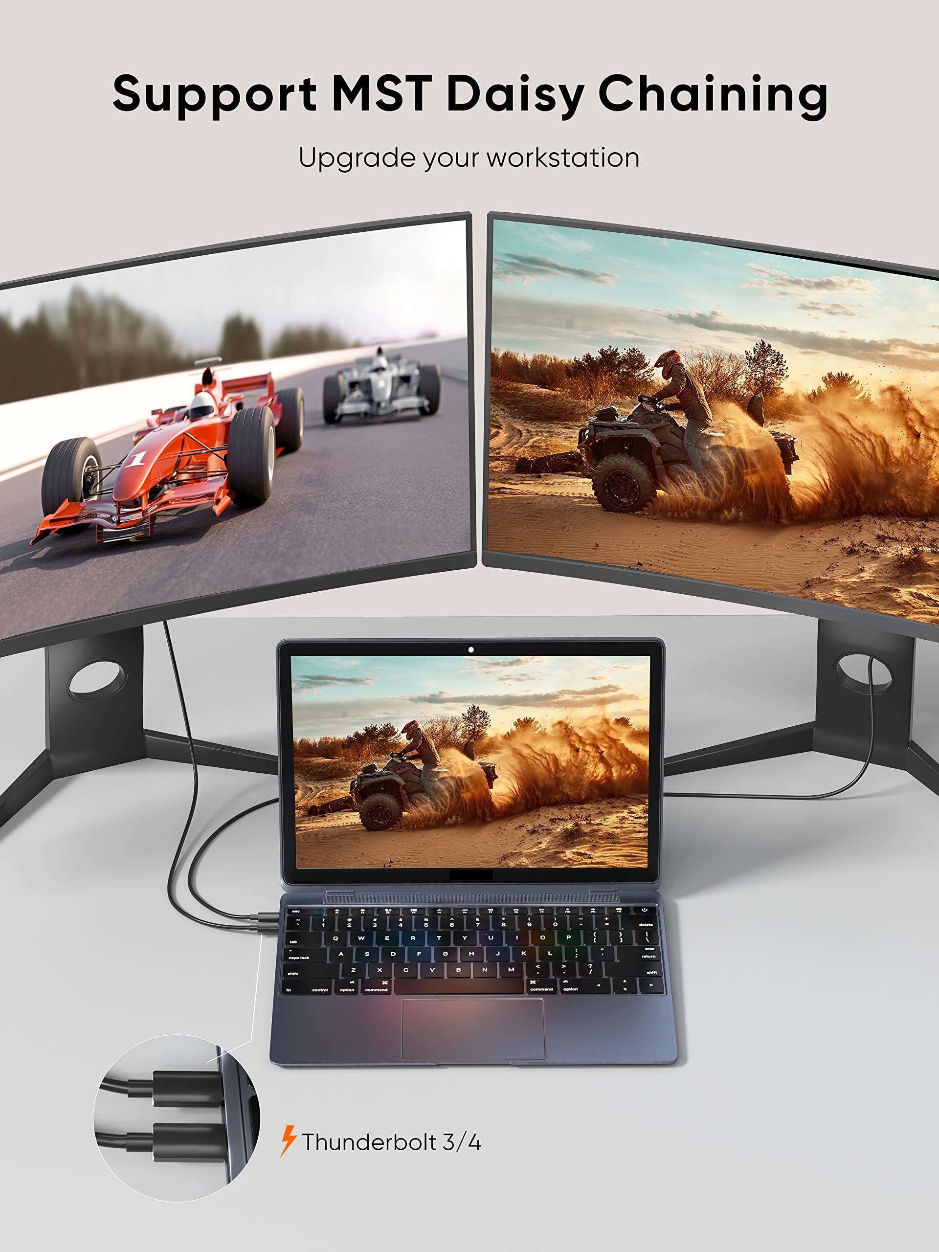 Cablecreation 8K Usb C To Displayport 1.4 Cable 6Ft (8K@60Hz, 4K@144Hz, 2K@240Hz, Hdr), Type-C (Thunderbolt 3/4) To Dp Cable 32.