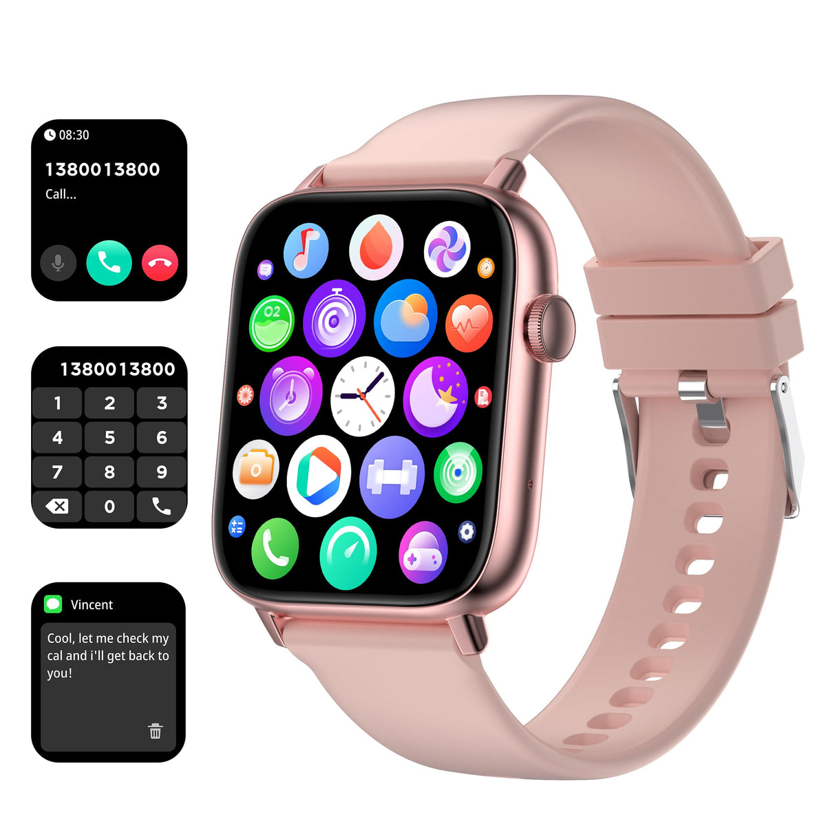 Choiknbo Smart Watch For Women Full Touch Smart Fitness Tracker Watch For Android Ios Make/Answer Calls Waterproof Smartwatch Wi