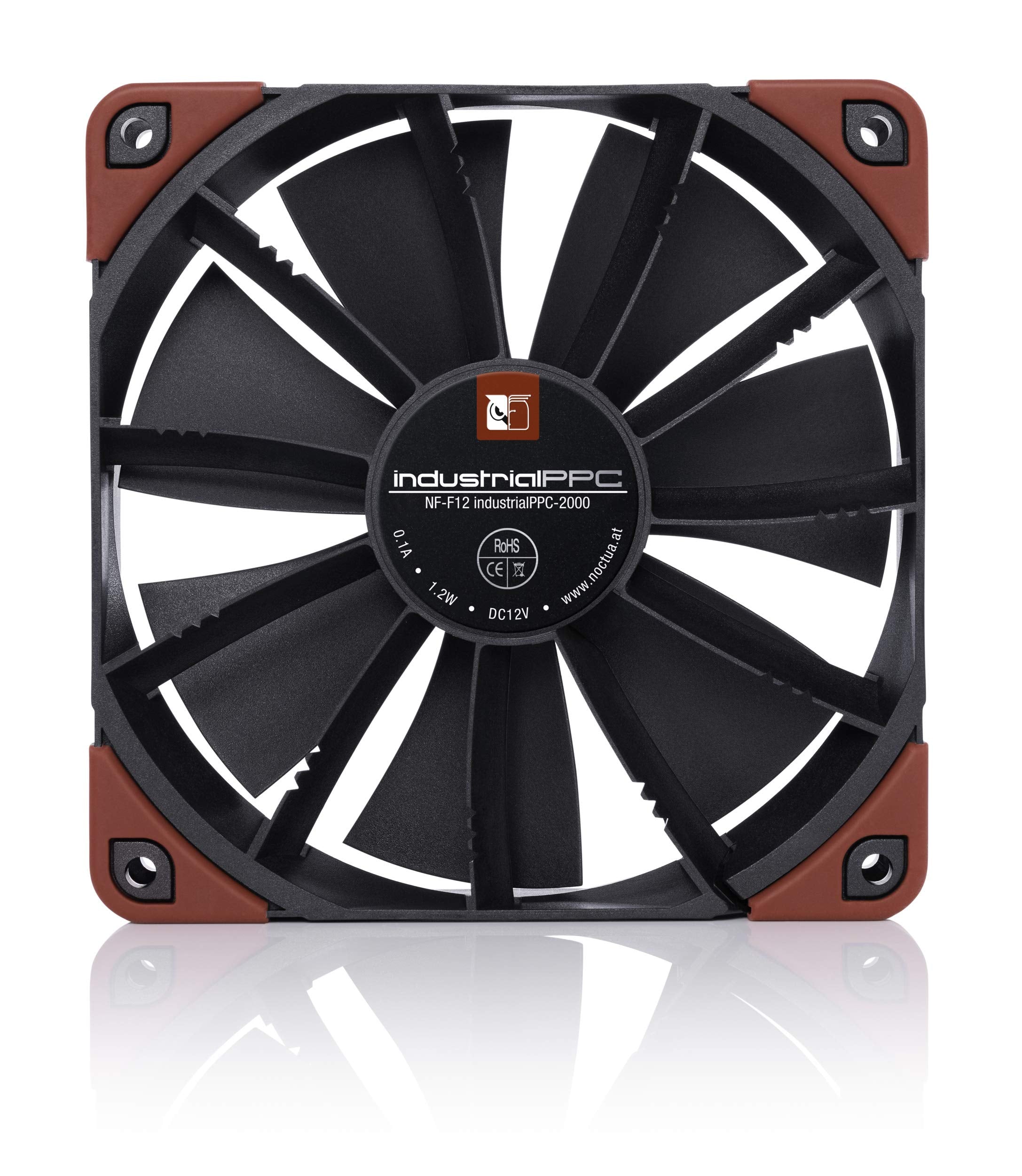 Noctua Nf-F12 Ippc-2000 Ip67 Pwm, Heavy Duty Cooling Fan, 4-Pin, 2000 Rpm (120Mm, Black)