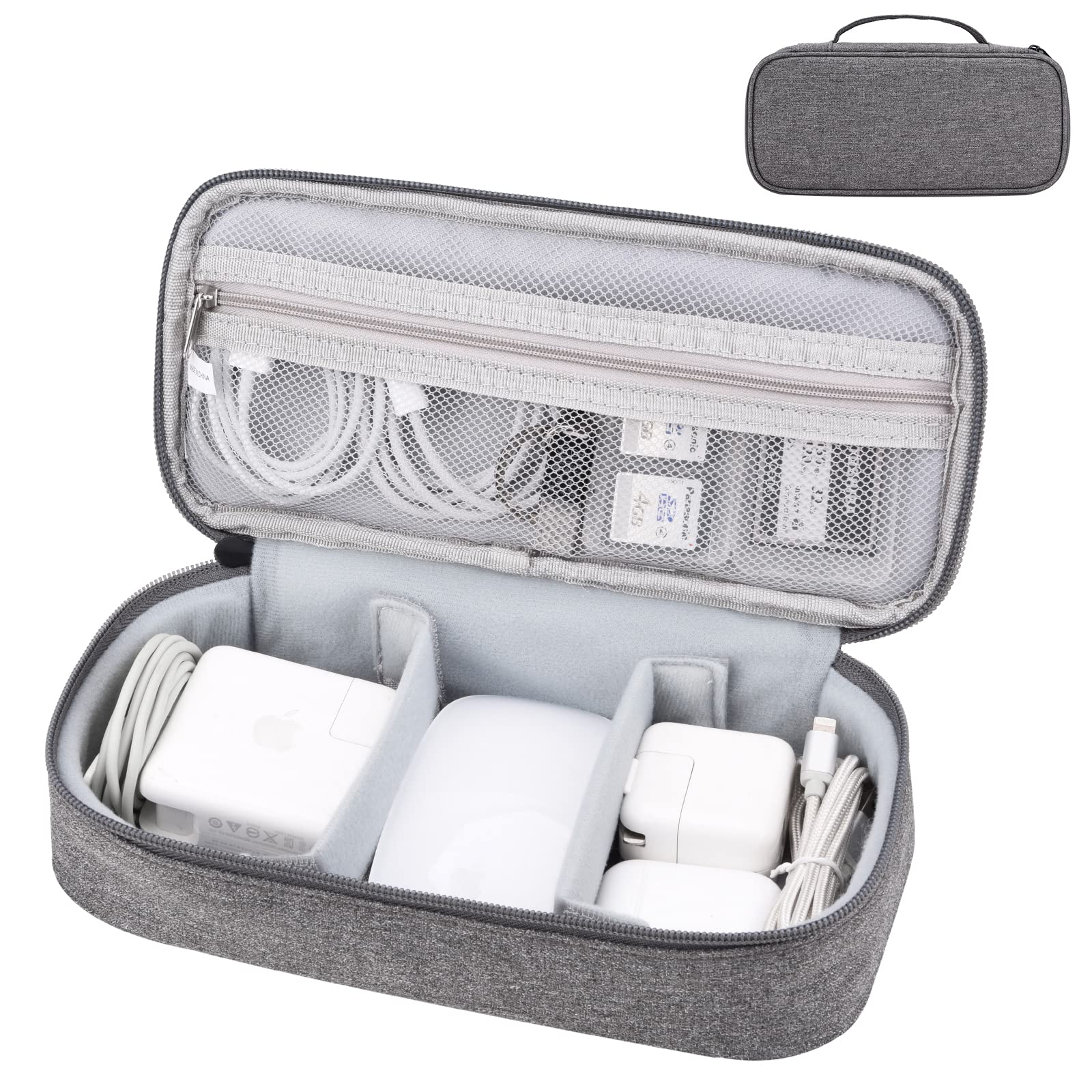 Yundoor Cable Organizer Bag, Electronics Carrying Travel Case For Charger & Cords,Tech Accessories, Portable Power Bank (Black)