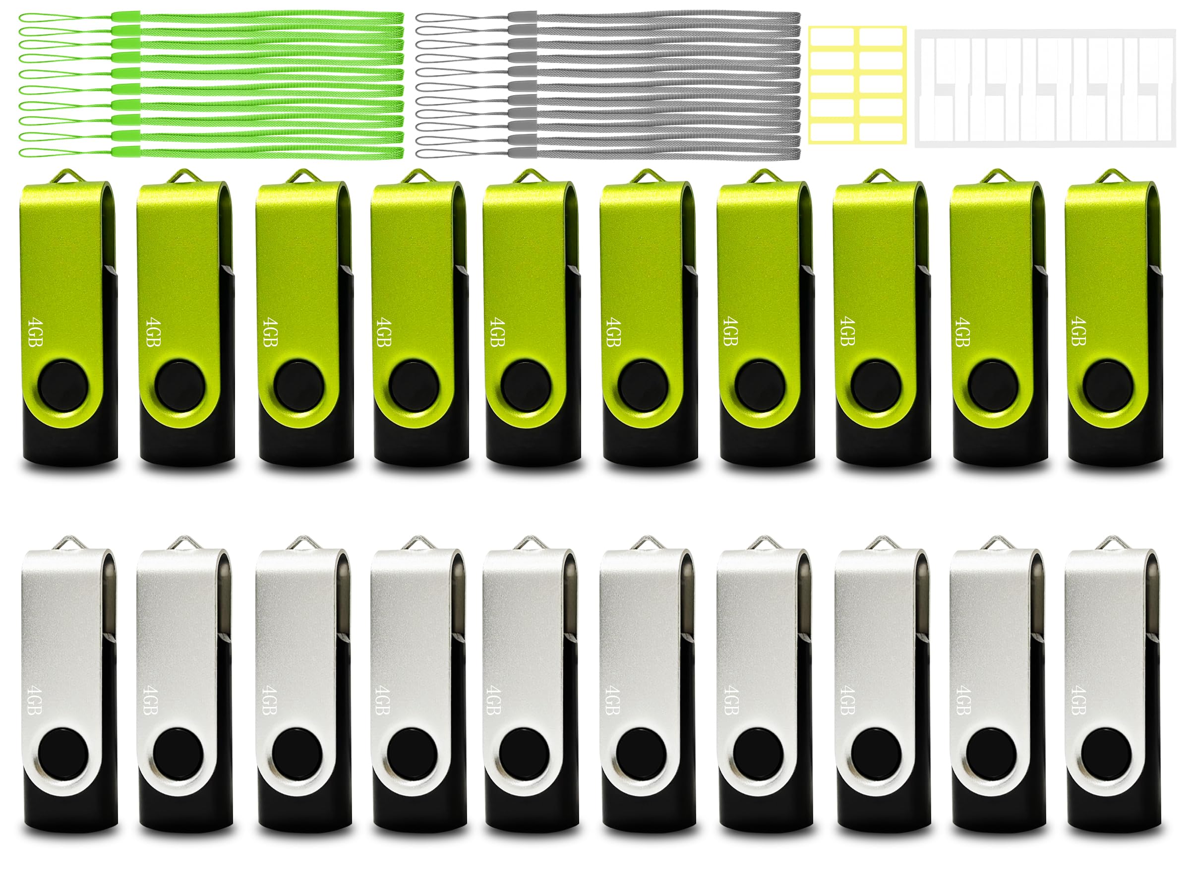 4Gb Usb Flash Drive Bulk Thumb Drive 20 Pack, Nicepicten Bulk Usb 2.0 Flash Drive Pack Memoria Usb Memory Stick Jump Drive Swive