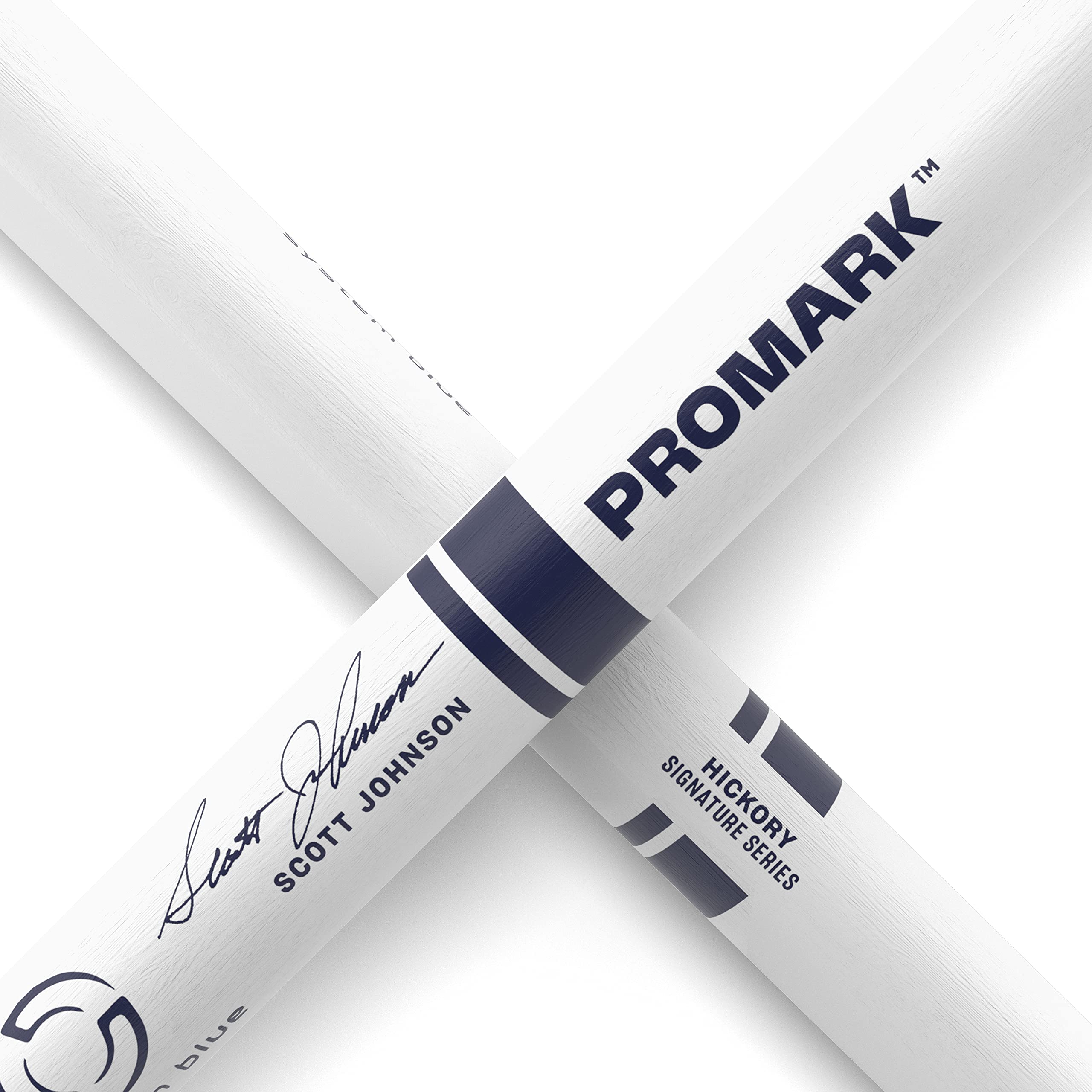 Promark Drum Sticks   Scott Johnson Drumsticks   Drum Sticks Set   Wood Tip   Painted White Hickory Drumsticks   Consistent Weig