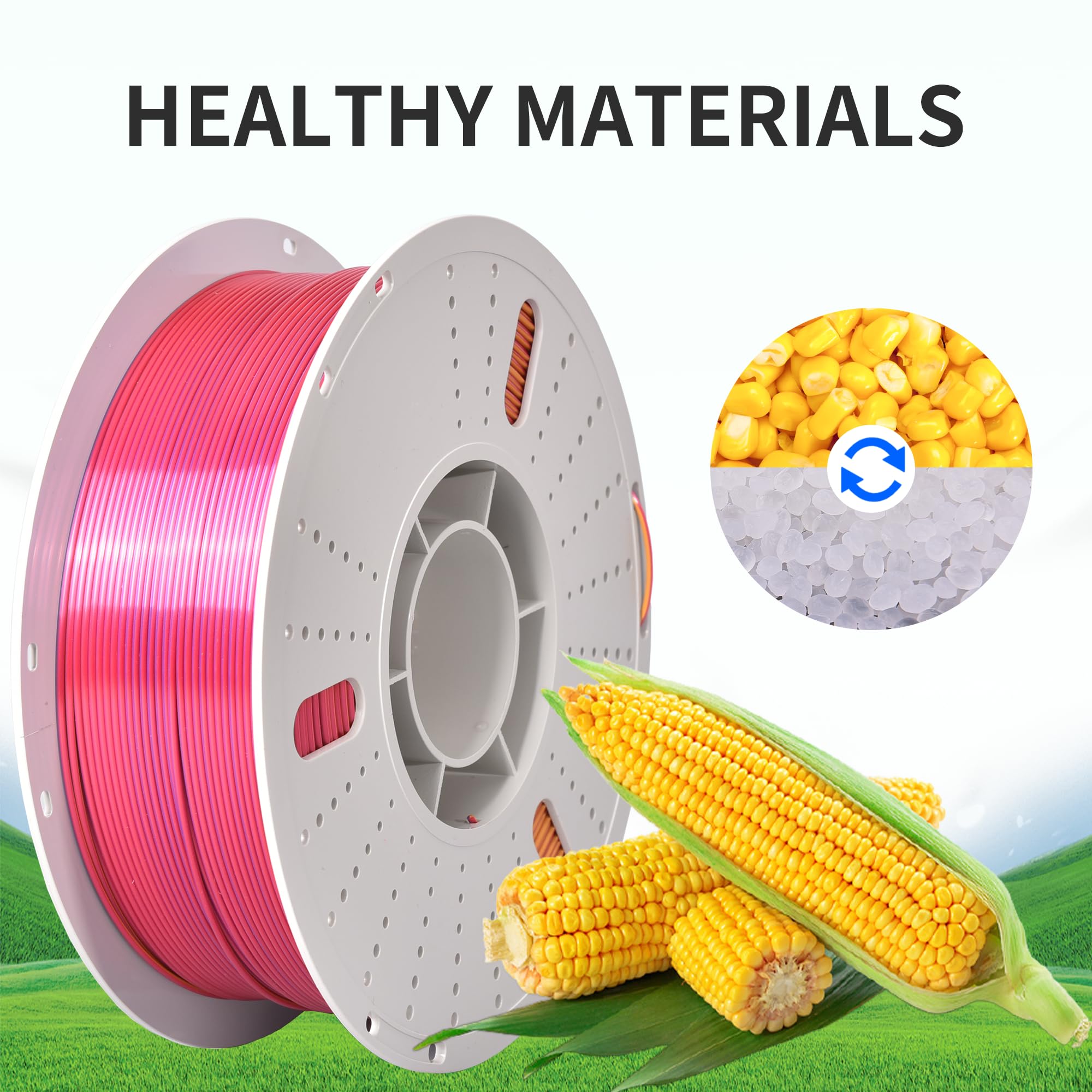 Pinball Silk Pla Tri Color Filament 1.75Mm 3D Printer Filament Coextrusion Red Gold Purple Tri-Colors Metal-Like Shiny Silk Pla