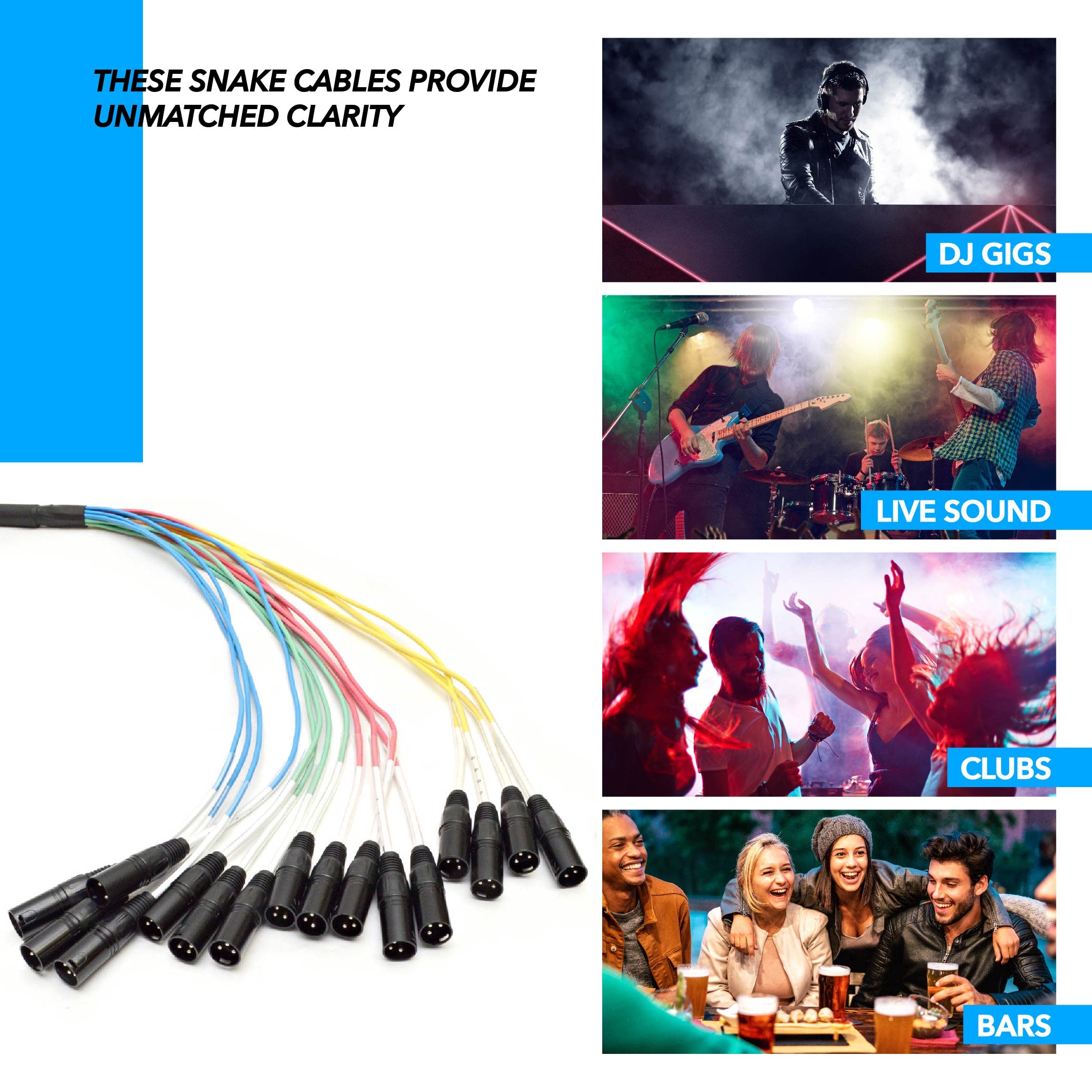 Seismic Audio - New 16 Channel Xlr Send Splitter Snake Cable With Box - Two Trunks 15' And 30' Fantails - Pro Audio Stage, Studi