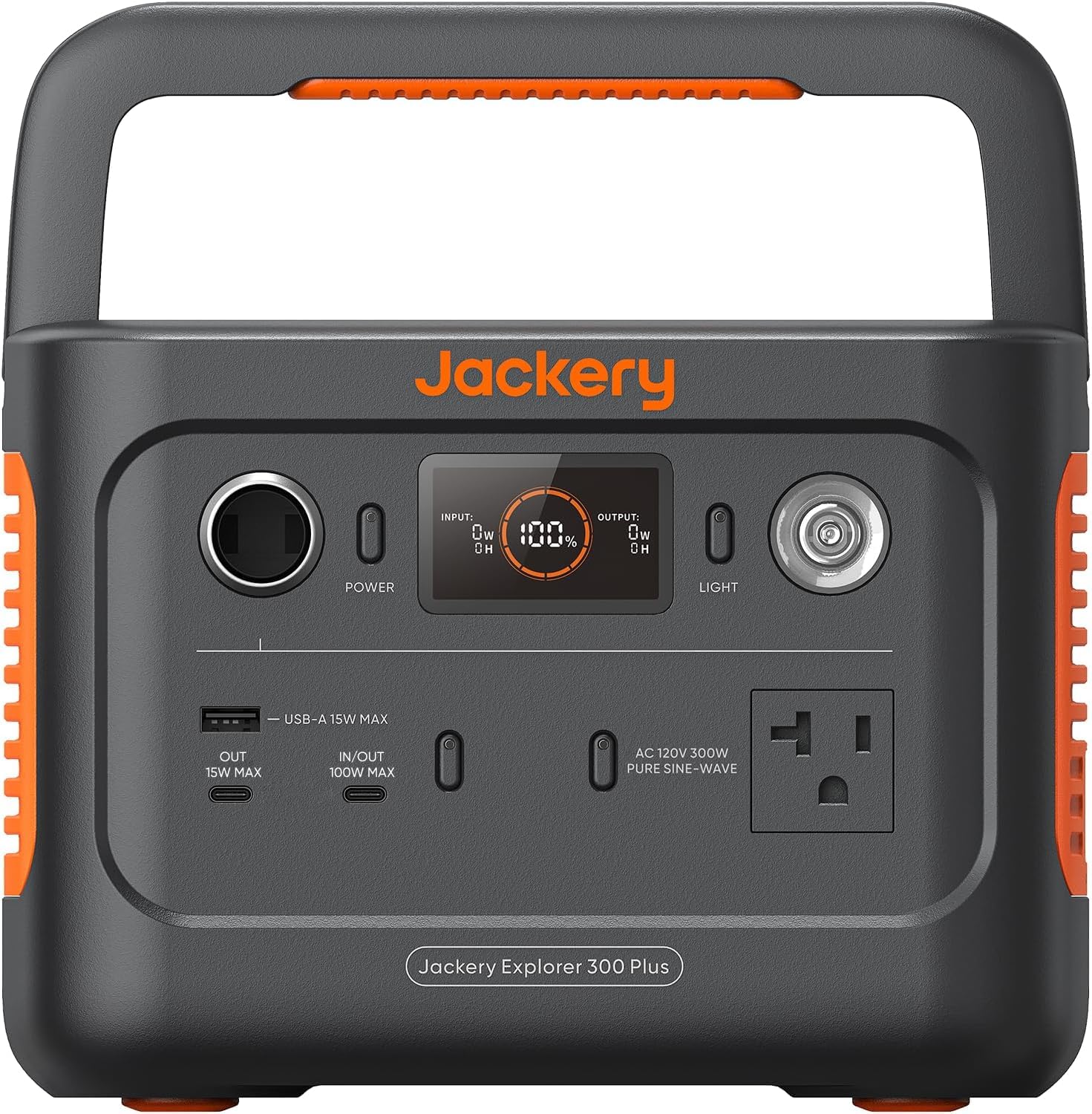 Jackery Explorer 300 Plus Portable Power Station, 288Wh Backup LiFePO4 Battery, 300W AC Outlet, 3.75 KG Solar Generator for RV, 