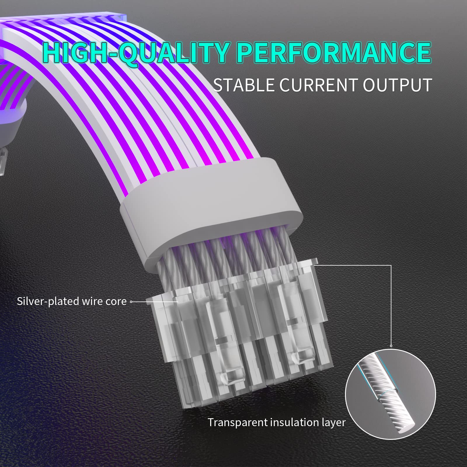 Sirlyr 8 Pin Rgb Gpu Cable,2 X 8Pin (6+2) Pcie Rgb Psu Cables 5V 3Pin Argb Graphics Card Power Supply Extension   For Pc Build,F