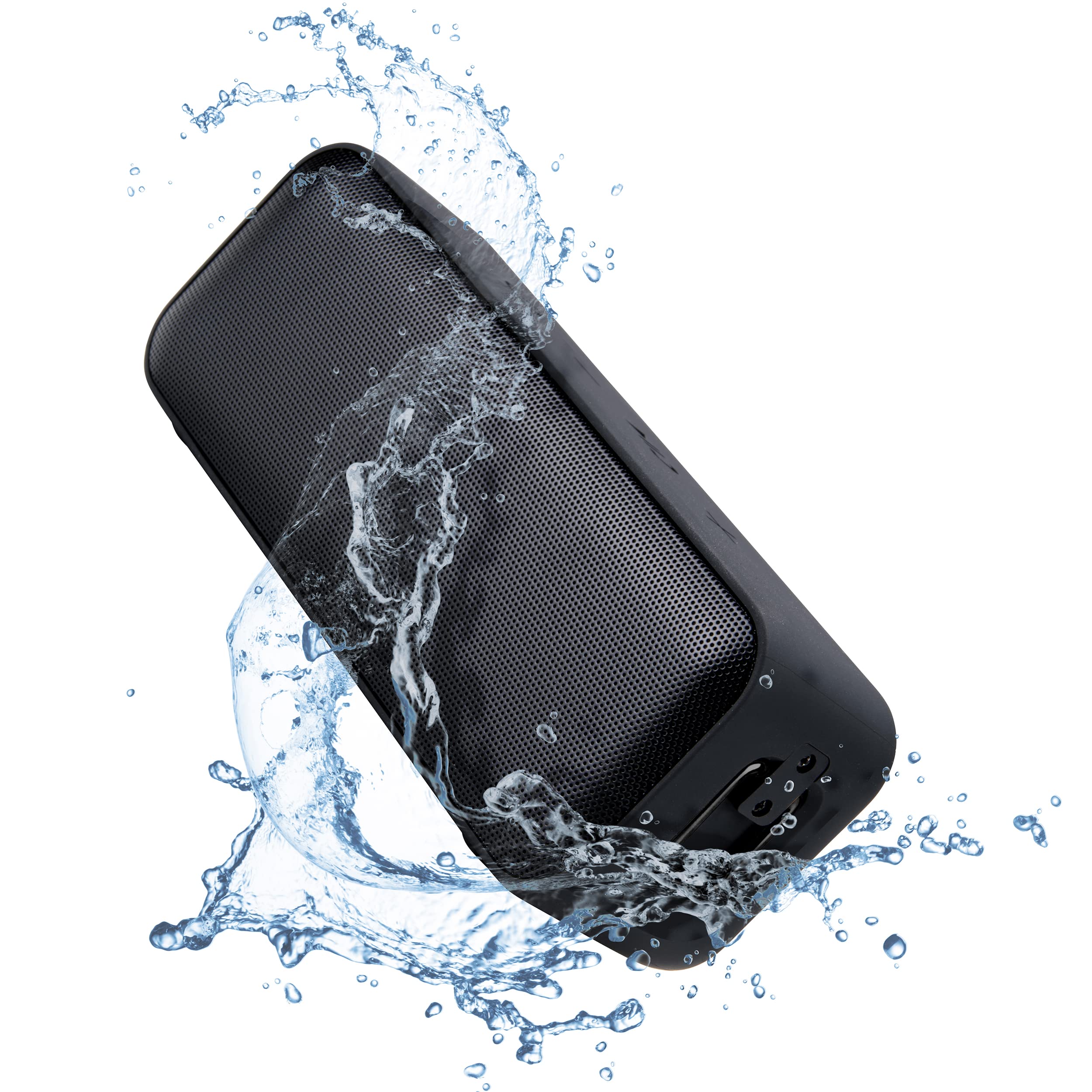 Qfx Bt Zx1 10+ Watt Tws Bluetooth Ipx7 Waterproof Certified Rechargeable Portable Speaker With Punchy Bass, Zero Distortion, 24 Hour Battery Life, Hands Free Calling, Black