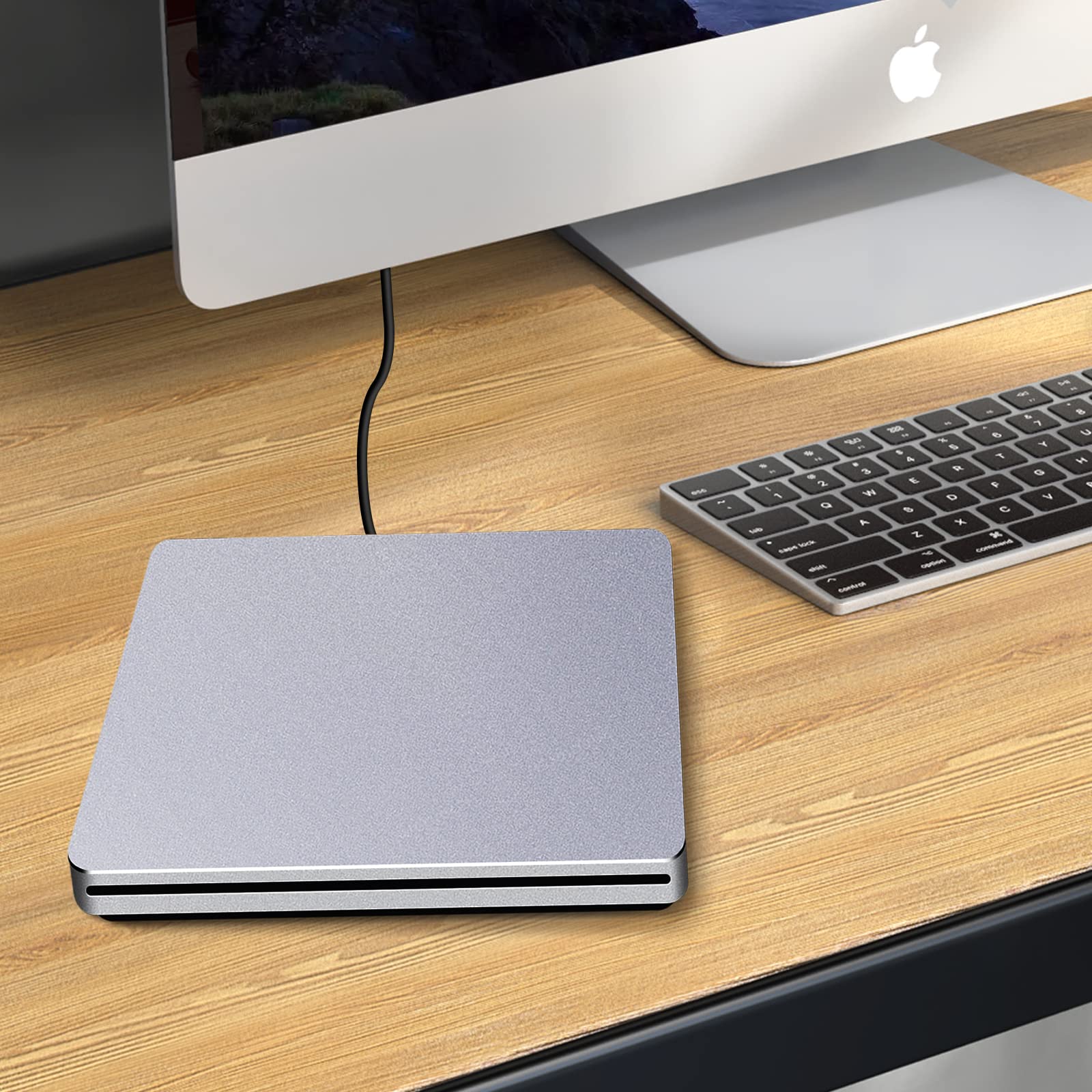 Nolyth External Dvd Drive Usb C Superdrive For Apple, Slot In Cd Drive For Mac, Portable Cd Burner Cd/Dvd External Drive, Alumin