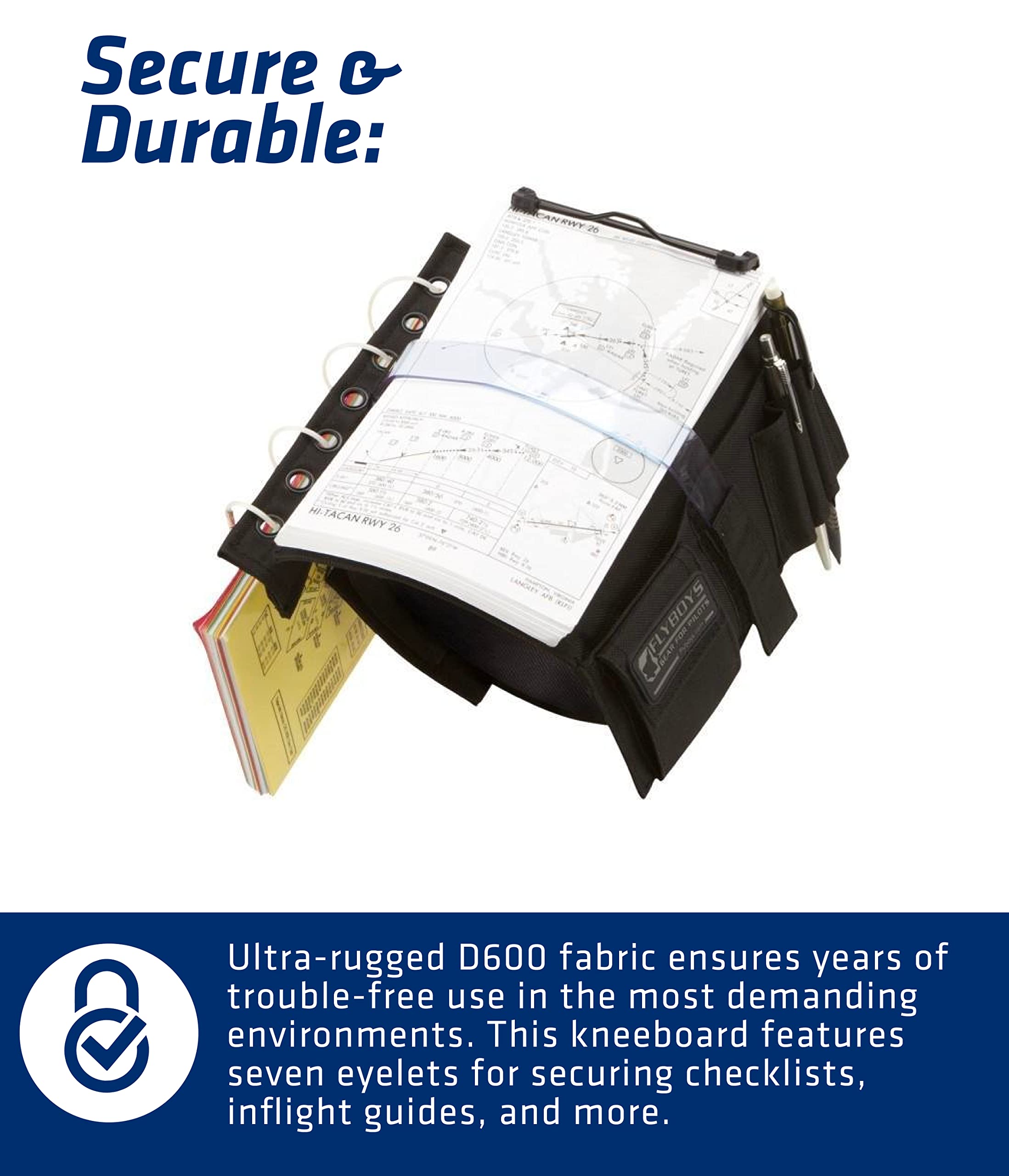 Flyboys   Classic Kneeboard   For Professional Pilots   Durable Design   Clipboard, Tablet & Pen Holder   Flexible & Comfortable   Aviation & Flight Gear   Versatile For Checklists & More   Green