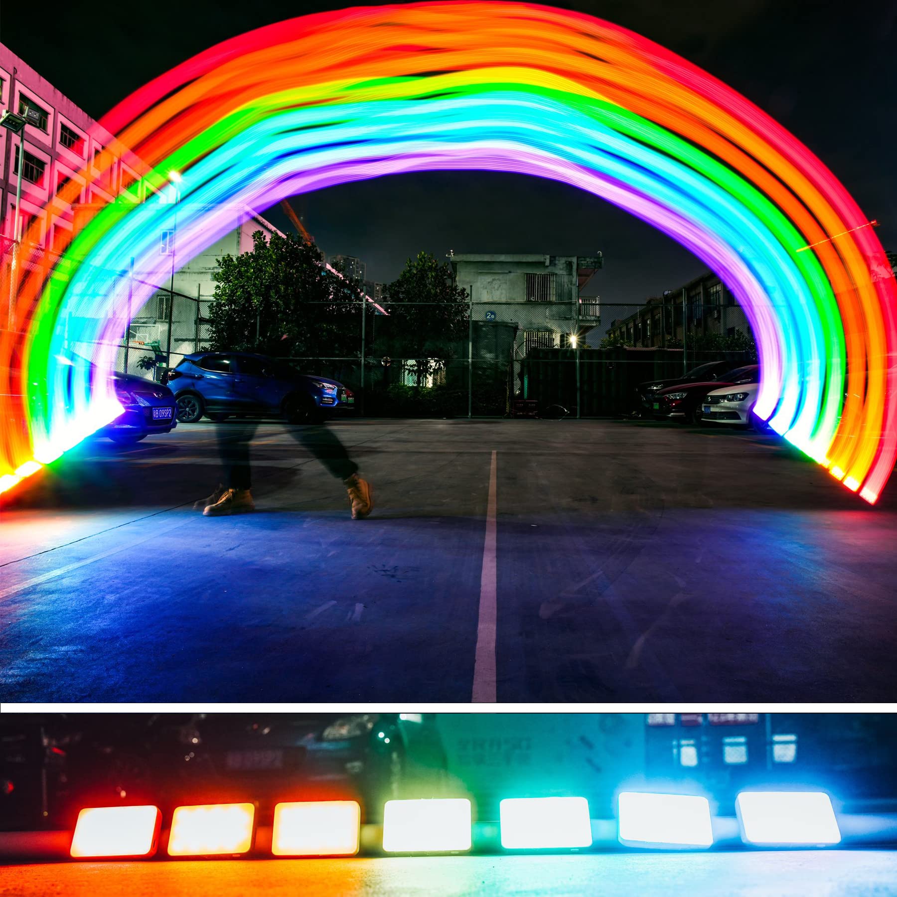 Rgb Led Camera Video Light, Portable Rechargeable On Camera Led Video Photography Lighting, Rgb Camera Led Panel Light For Photo