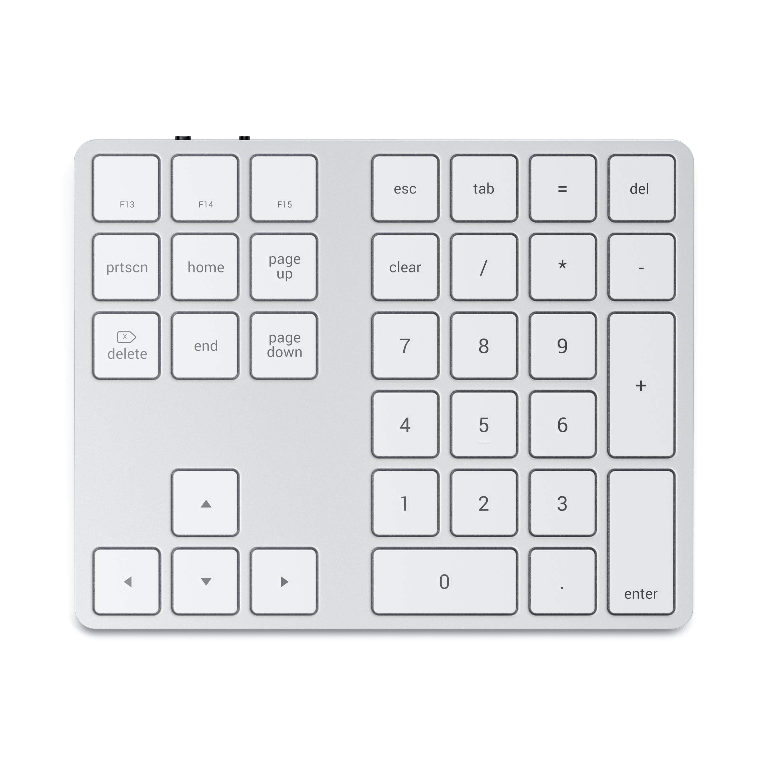 Satechi Bluetooth Extended Numeric Keypad � Slim Rechargeable 34 Key Numberpad � Compatible With 2022 Macbook Pro/Air M2, 2021 Ipad Pro M1, Imac/Imac Pro, Mac Mini (Silver)