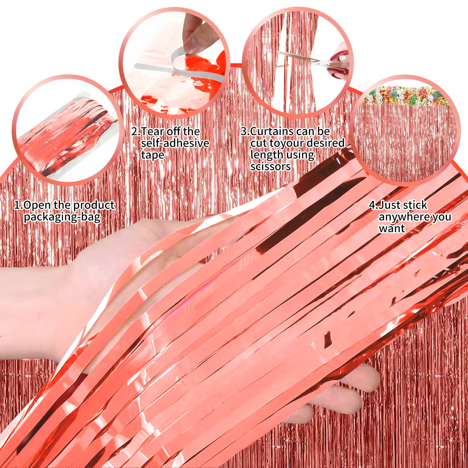 Rose Gold Backdrop Birthday Decorations Sinbee Foil Tinsel Curtain Backdrop Bachelorette Party Decorations Birthday Decorations