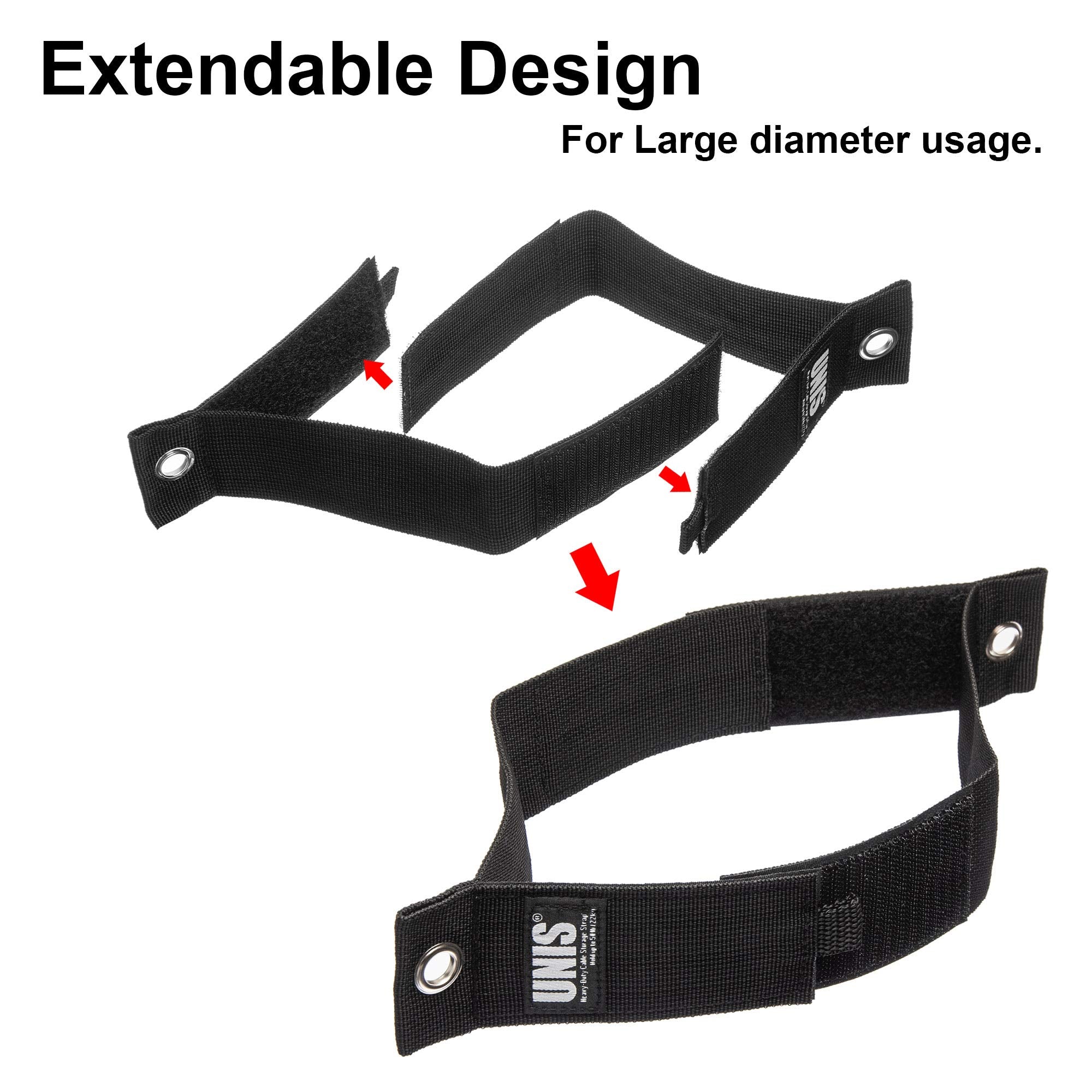 8 Pack Heavy Duty Large 13 Inch Extension Cord Storage Extendable Cable Ties Strap Loop Hanger Organizer For Cable, Hose, Power