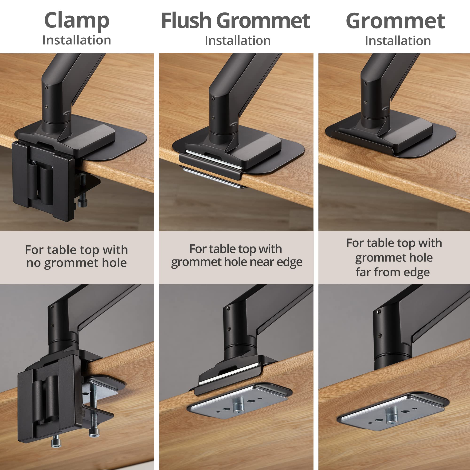 AVLT Adjustable Reinforcement Plate Bracket Mount for Monitor Stand C Clamp Grommet Alloy Steel Black