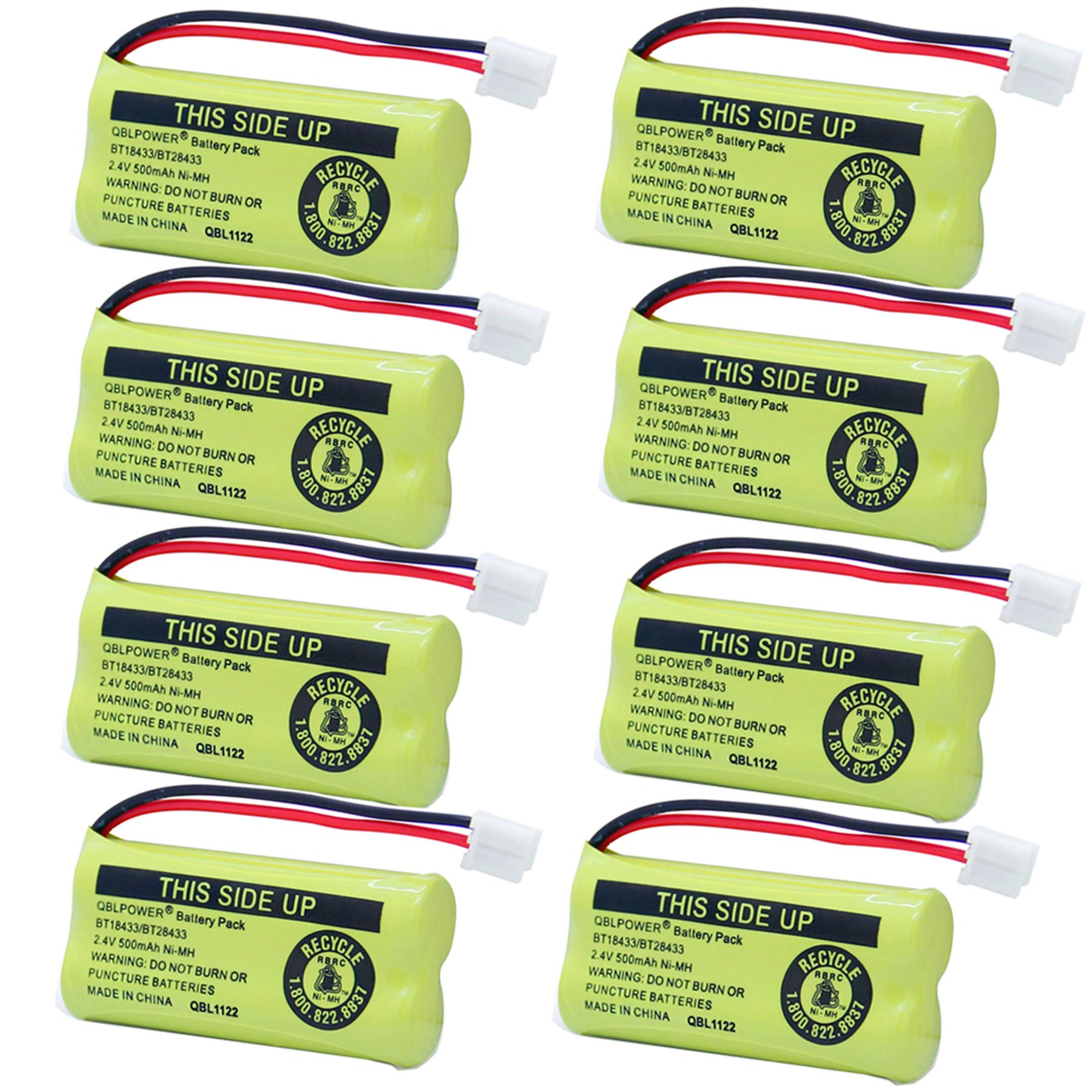 Qblpower Bt18433 Bt28433 2.4V 500Mah Ni Mh Phone Battery Rechargeable Compatible With At&T Vtech Bt 8300 Batt 6010 Bt184342 Bt28