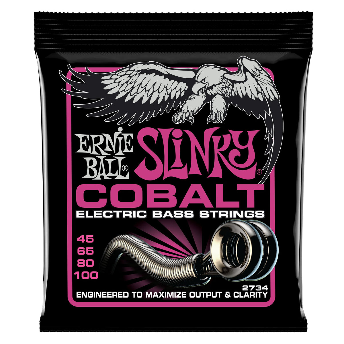 Ernie Ball Super Slinky Cobalt Bass Guitar Strings, 45 100 Gauge (P02734)