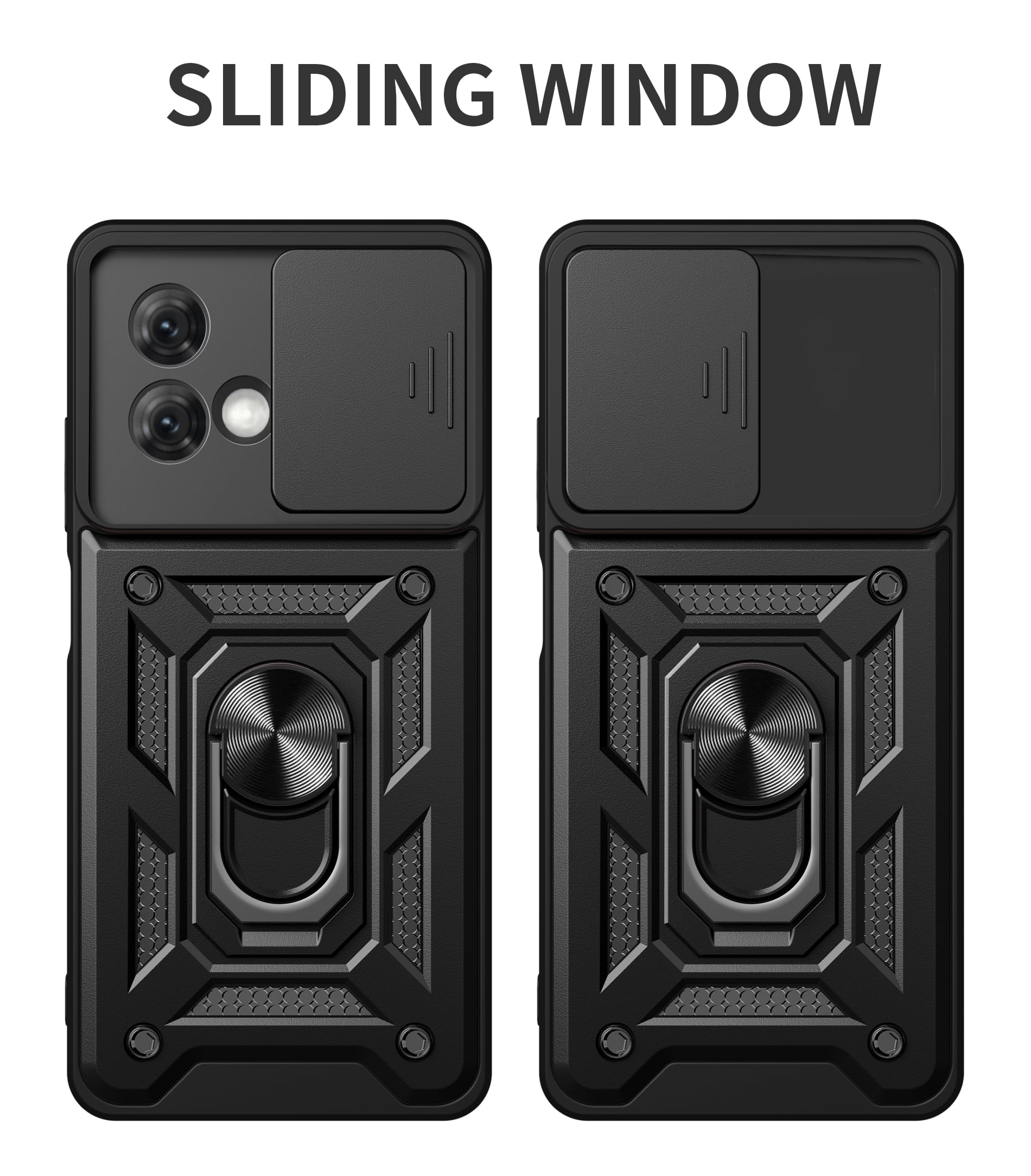 Kukoufey Compatible With Motorola Moto G84 5G Bracket Shell,With Slide Camera Lens Cover Compatible With Motorola Moto G84 5G Ca