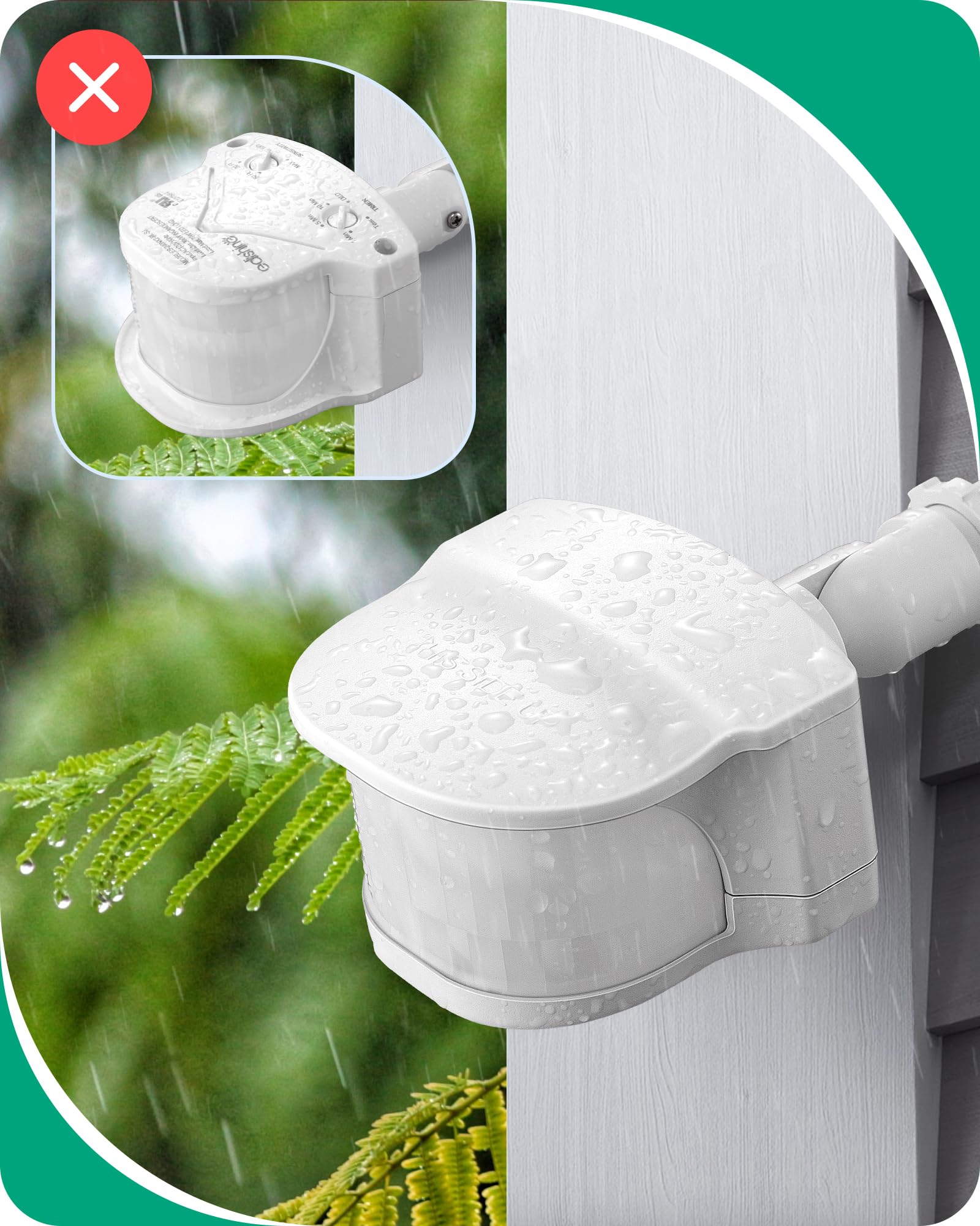 Edishine Outdoor Motion Sensor, 240 Detection Range & 60Ft Detection Distance, 120V Ac Replacement Motion Sensor, Dusk To Dawn M