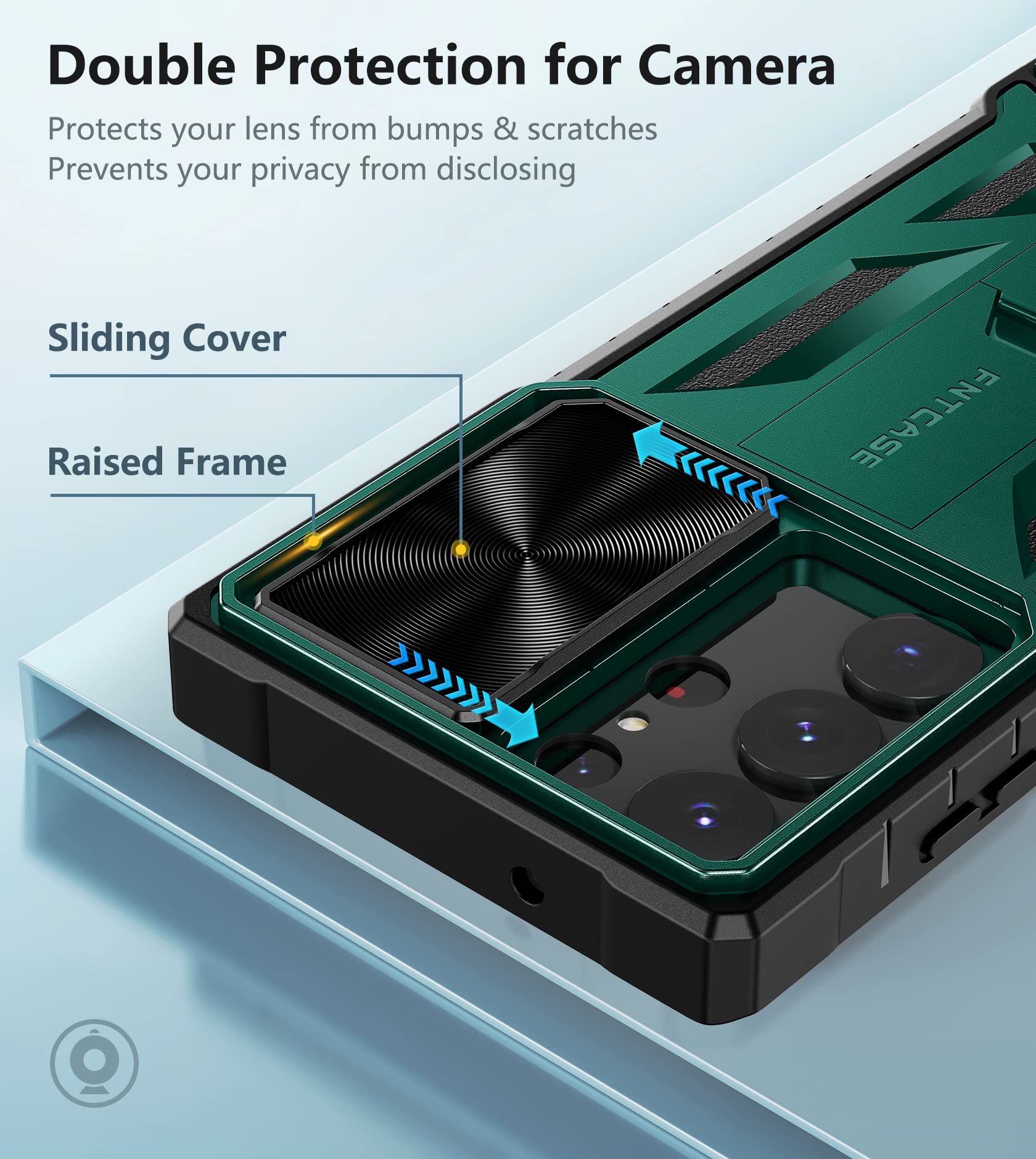 Fntcase For Samsung Galaxy S23 Ultra Case: S22 Ultra Military Grade Shockproof Protection Mobile Case With Kickstand & Matte Tex