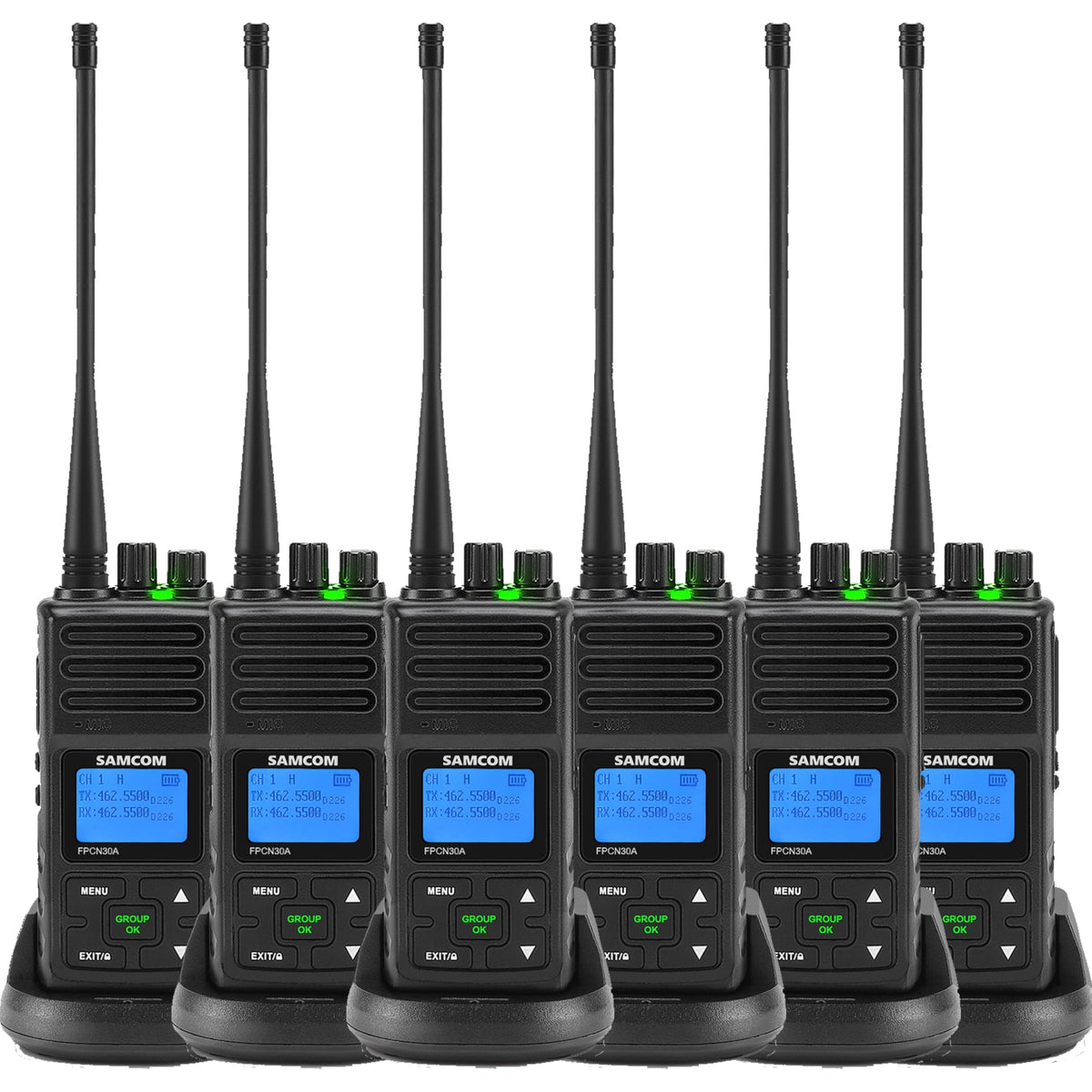 Read A Samcom Screen SAMCOM FPCN30A Long Range Walkie Talkies, 5W UHF Two Way Radios, 6 Pac ...