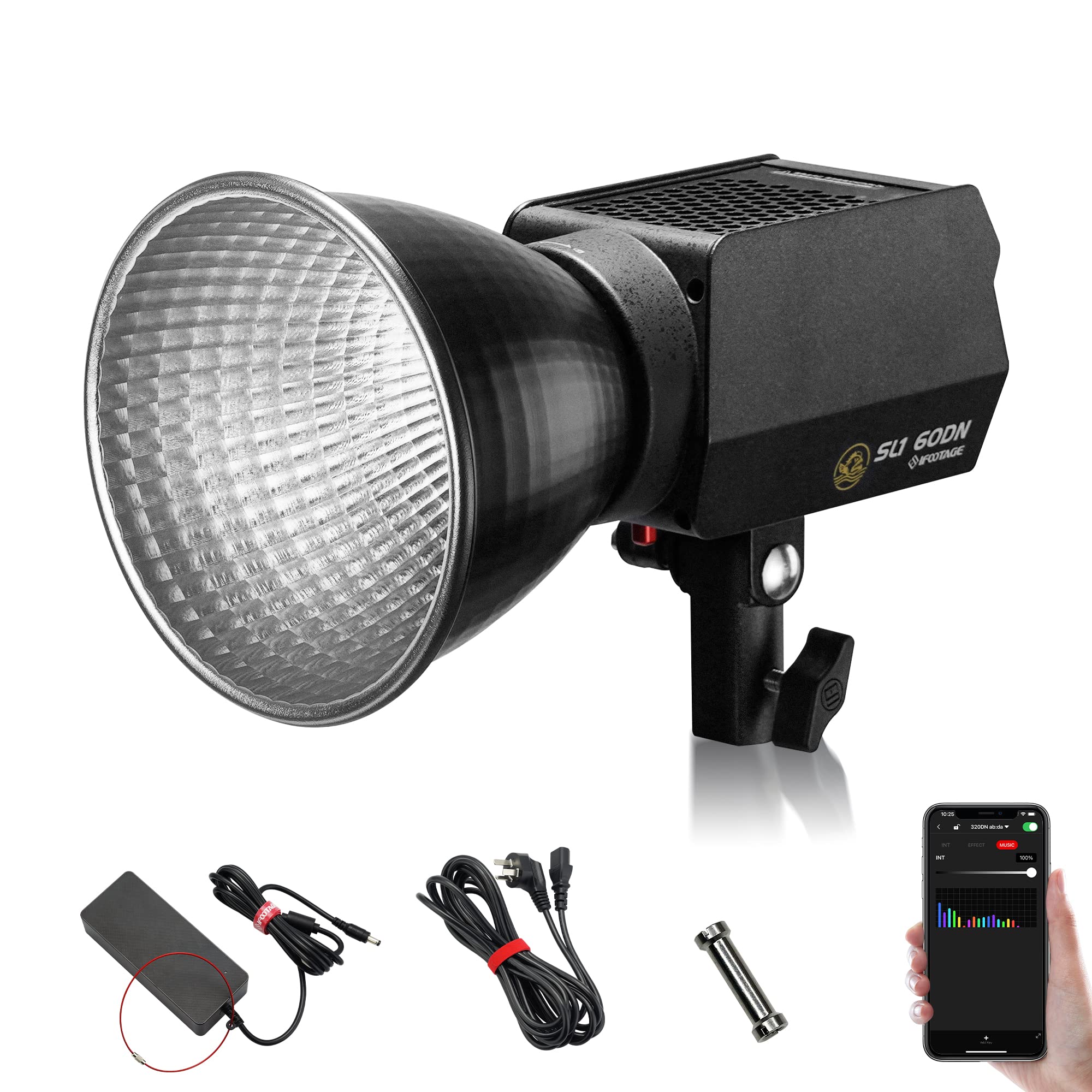 Ifootage Cob Video Light Sl1 60Dn, Cri 98/Tlci 99/12200 Lm, 70W Cob Continuous Video Light With 5600K Daylight, Blueteeth App Co