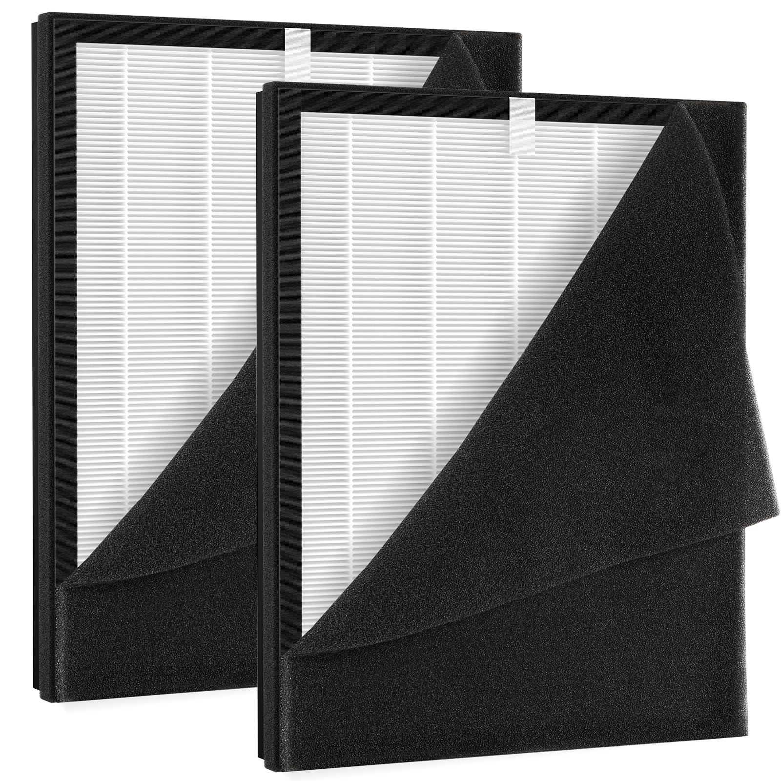 2 Pack Kj190L Filter Replacement Compatible With Mooka Kj190L Air Purifier For Home Large Room 2000 Ft, 2 H13 Hepa Filters And 4